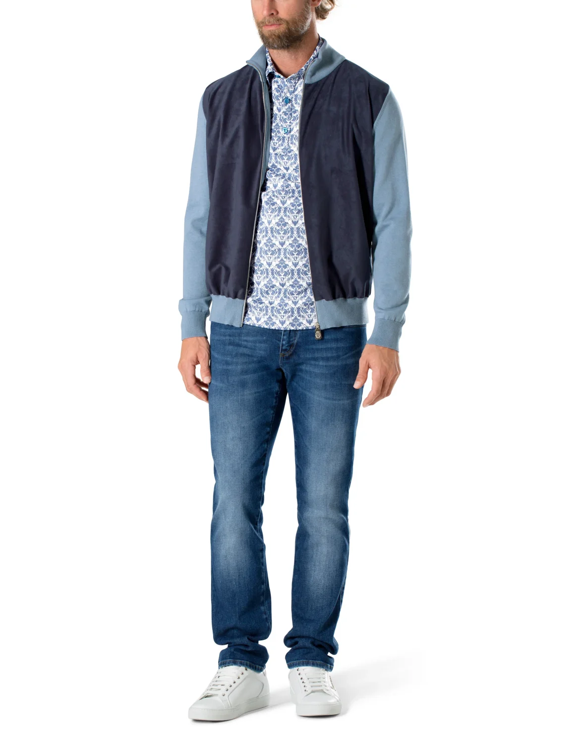 Pullover full zip "Hubert", цвет: Синий