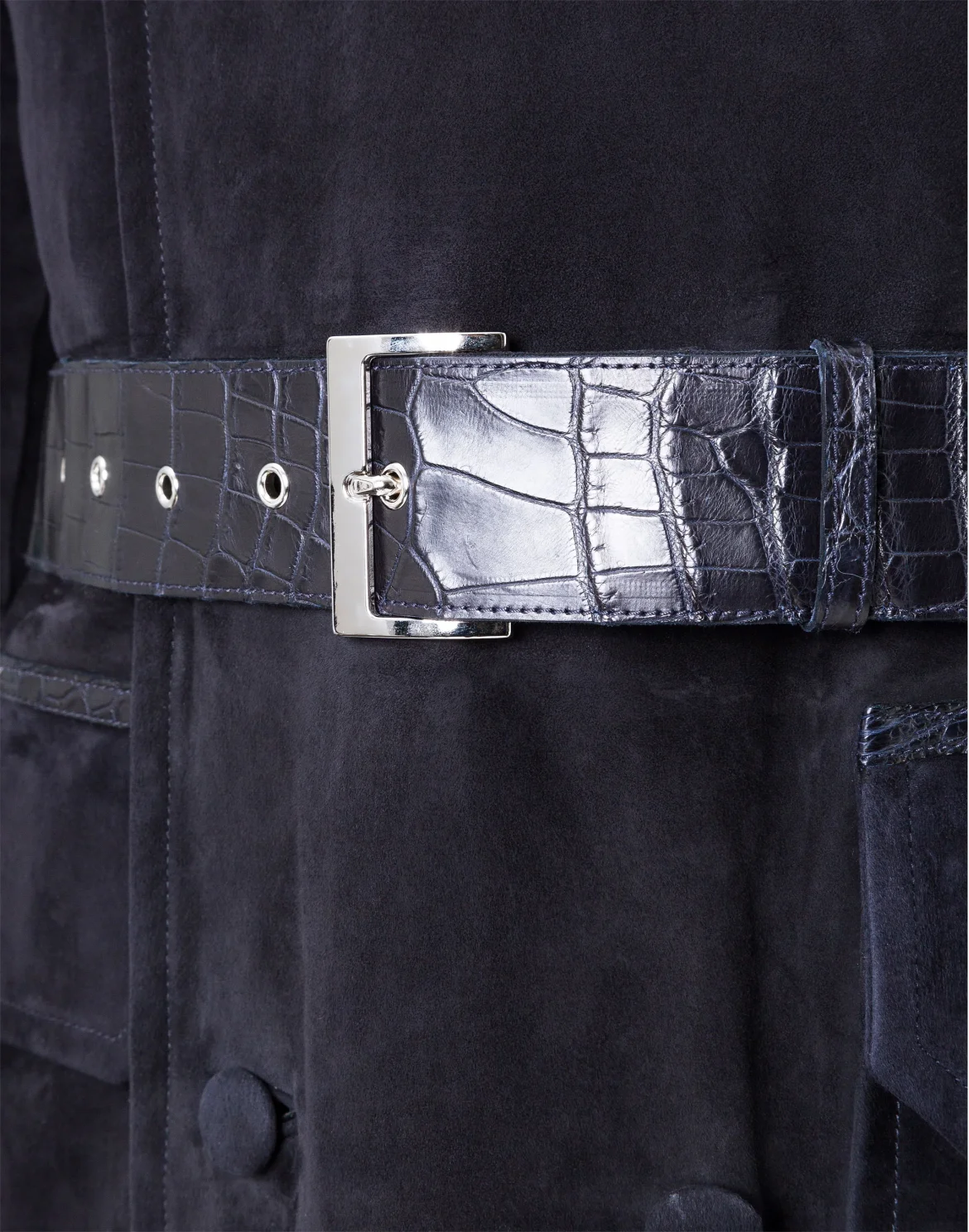Leather Trench Coat "Gabriel", цвет: Синий