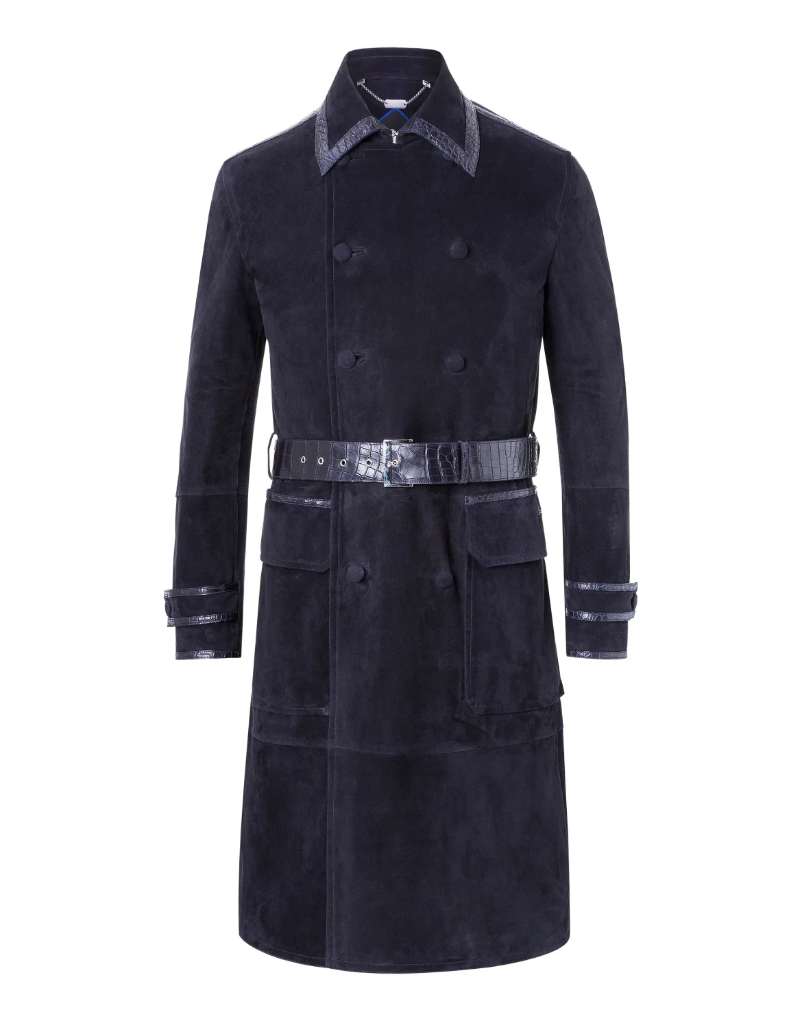 Leather Trench Coat "Gabriel", цвет: Синий