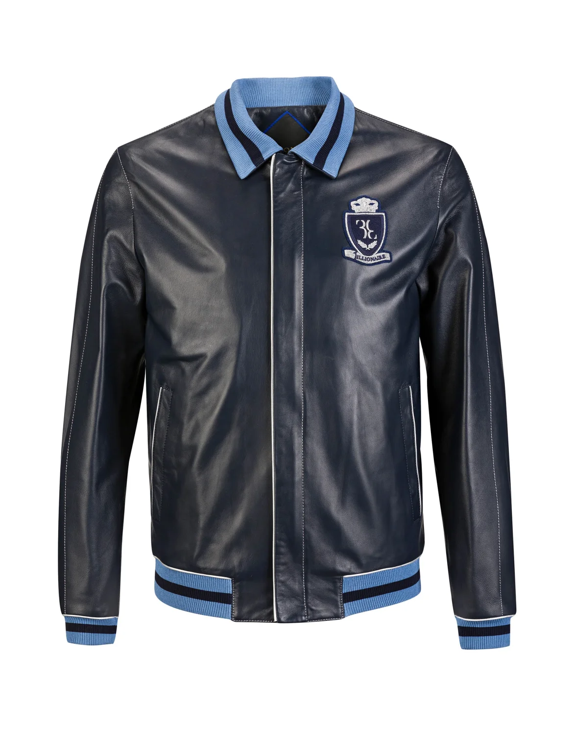 Leather Bomber "Egide", цвет: Синий