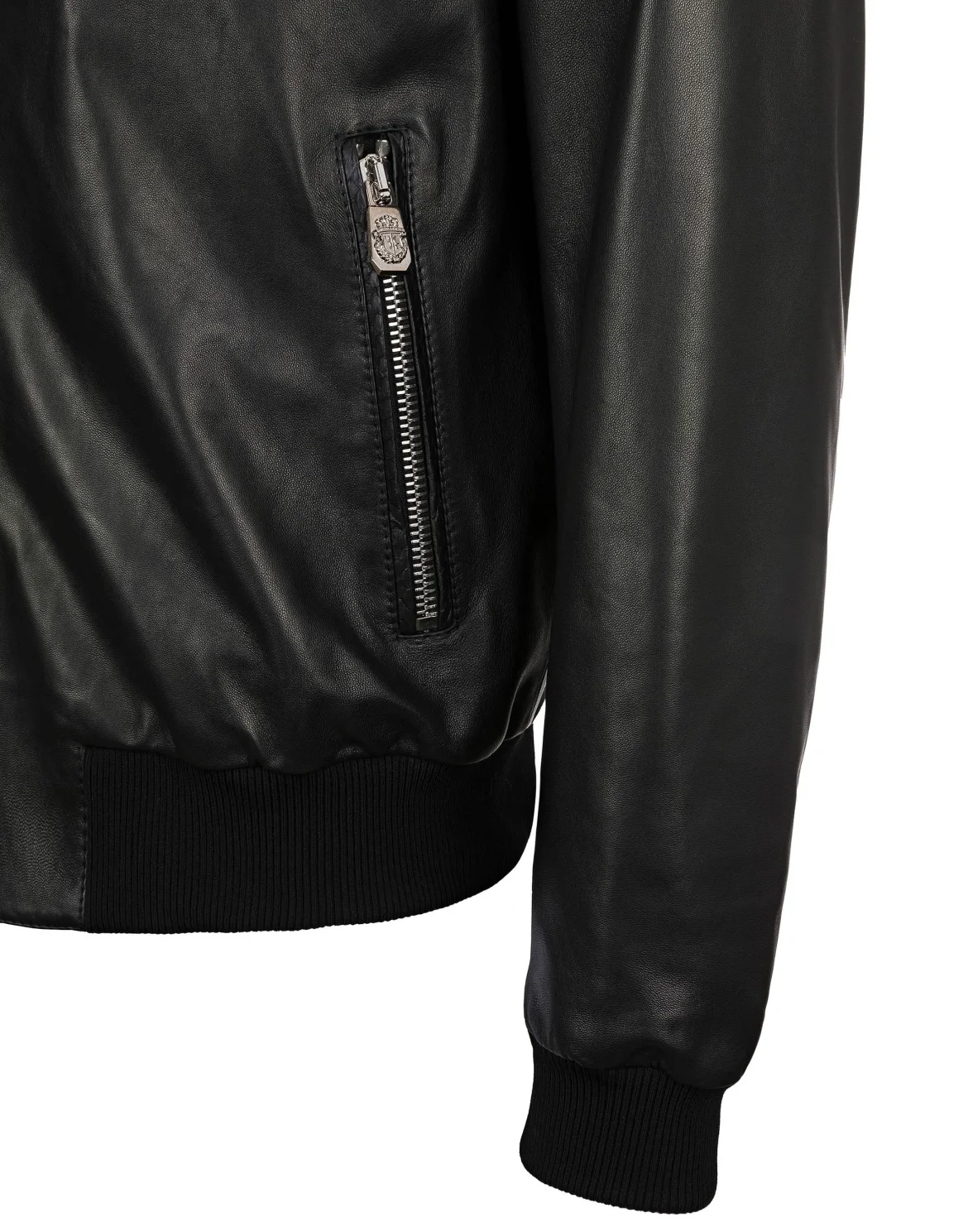 Leather Bomber "Emile", цвет: Черный