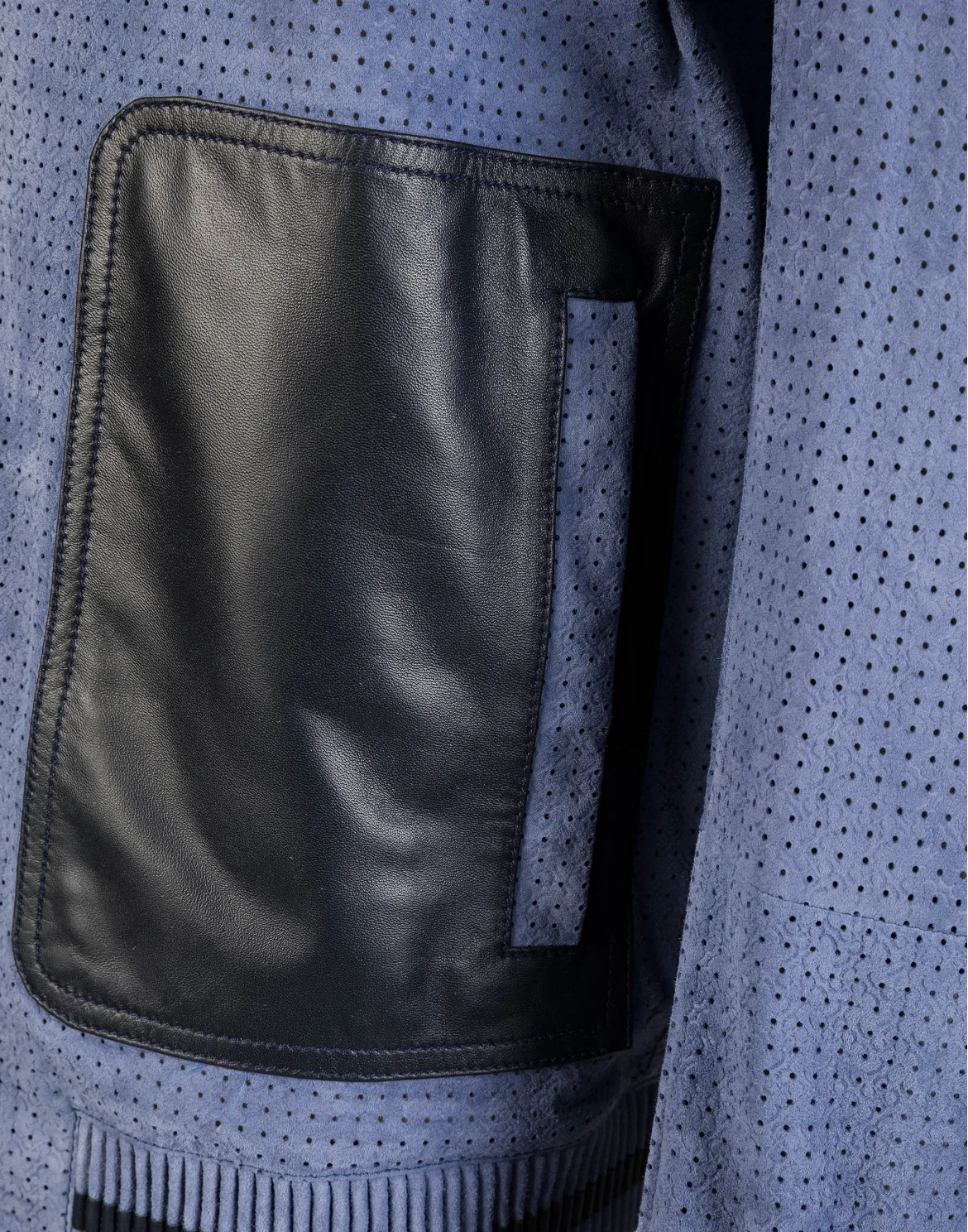Leather Bomber "Attitude", цвет: Синий