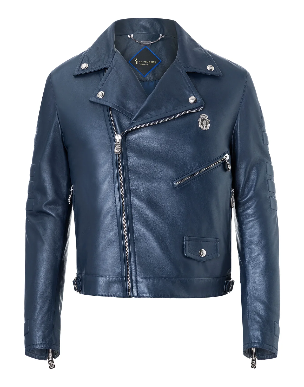Leather Biker "Eaton", цвет: Синий