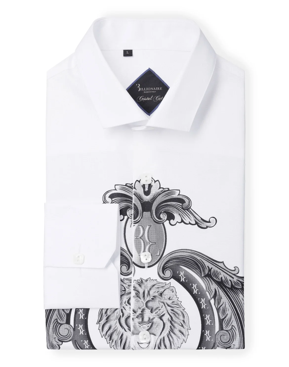 Shirt Crystal cut LS "Como lion", цвет: Белый