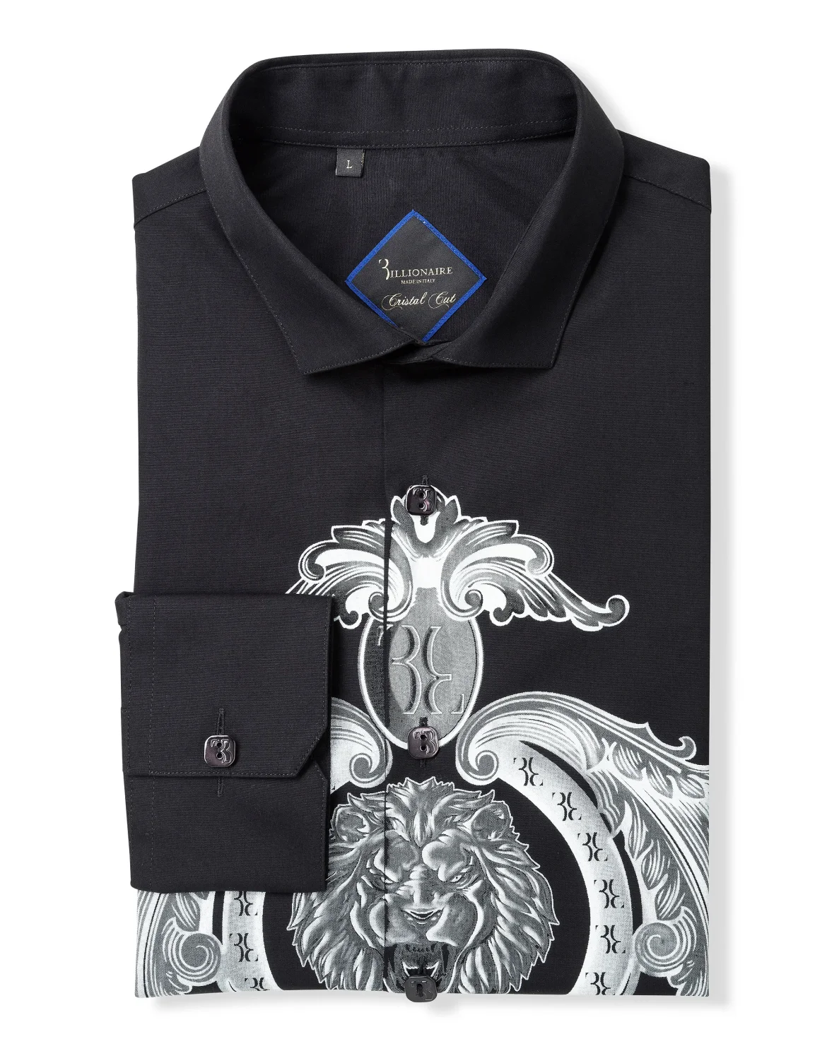 Shirt Crystal cut LS "Como lion", цвет: Черный