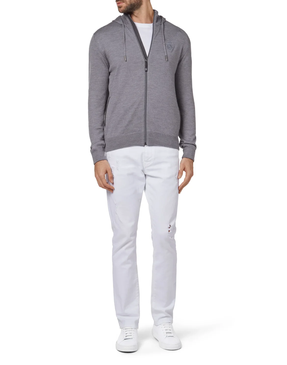 Knit hoodie Crest, цвет: Серый