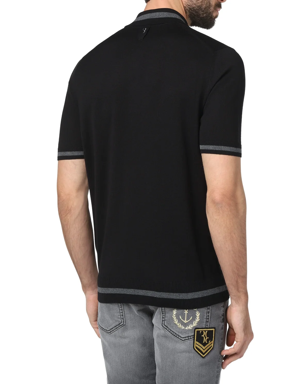 Pullover Polo-Neck SS Crest, цвет: Черный