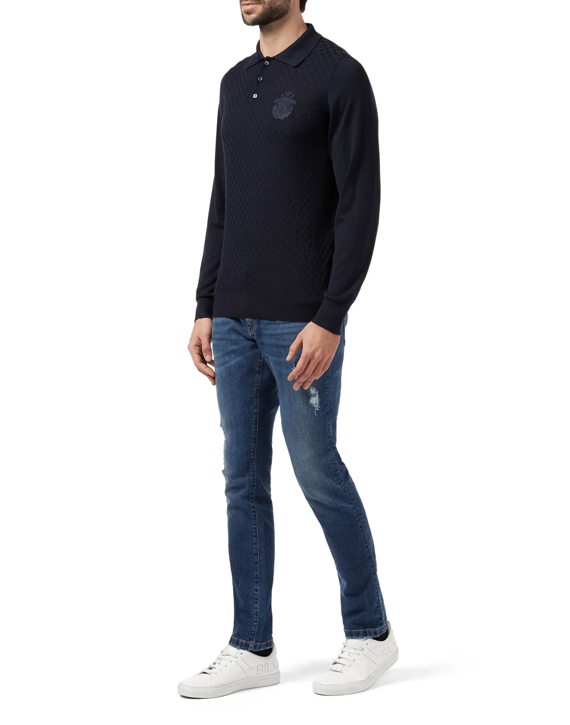 Pullover Polo-Neck LS Crest, цвет: Синий