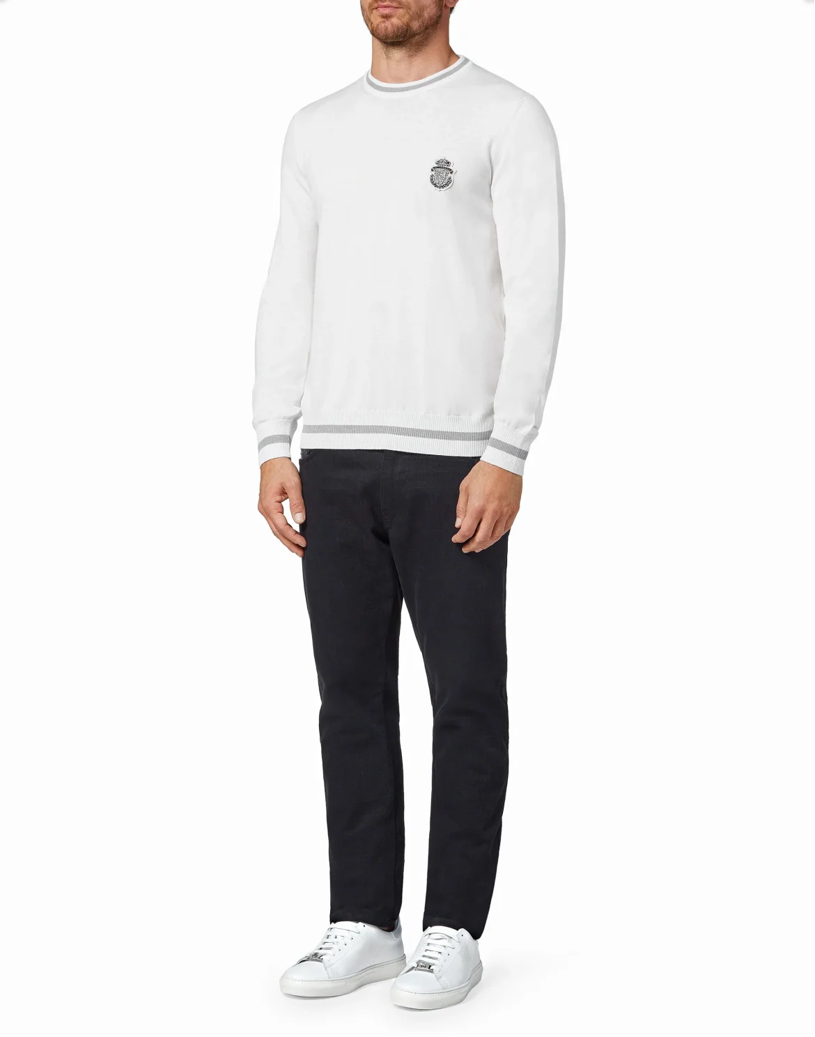 Pullover Round Neck LS Crest, цвет: Белый