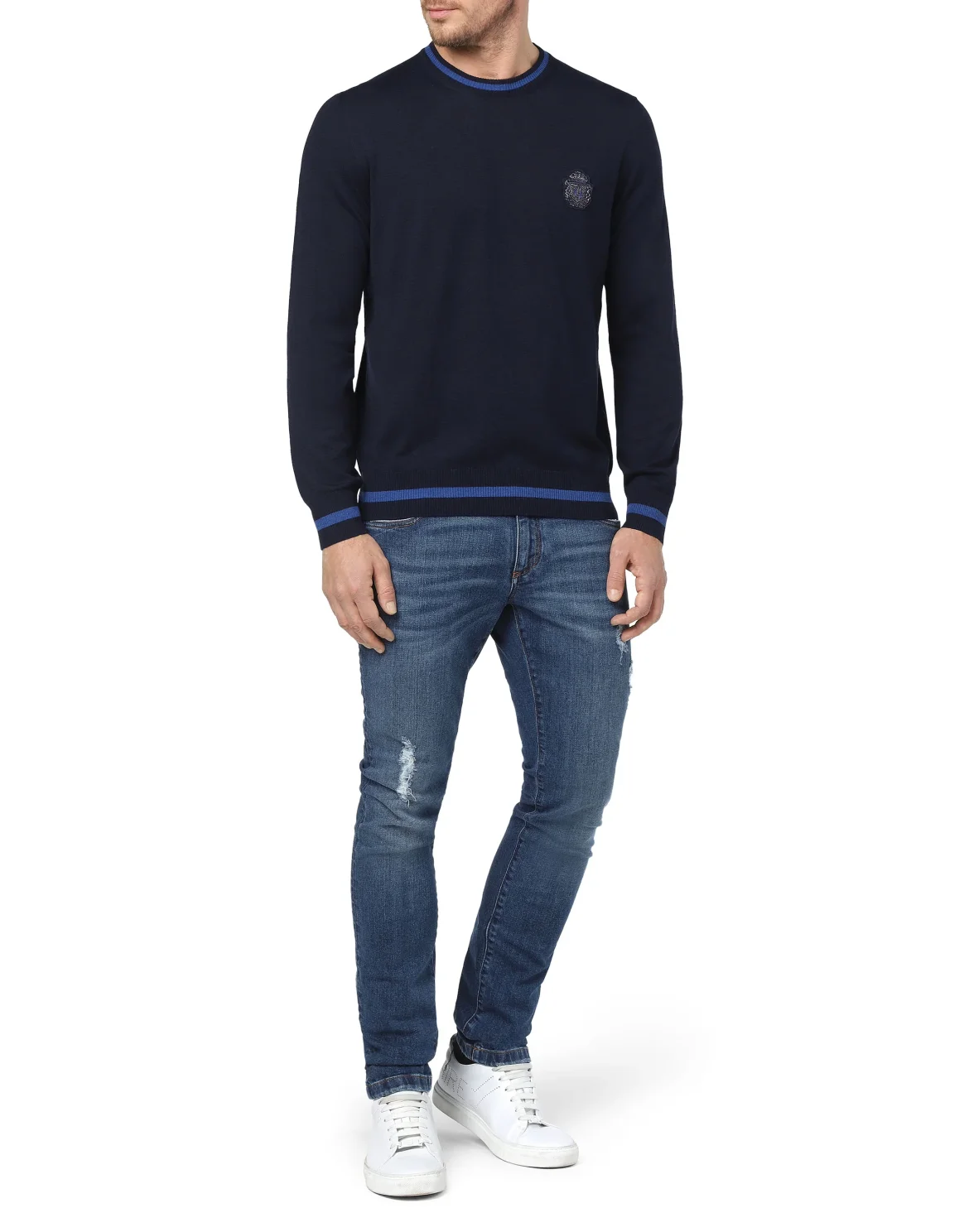 Pullover Round Neck LS Crest, цвет: Синий