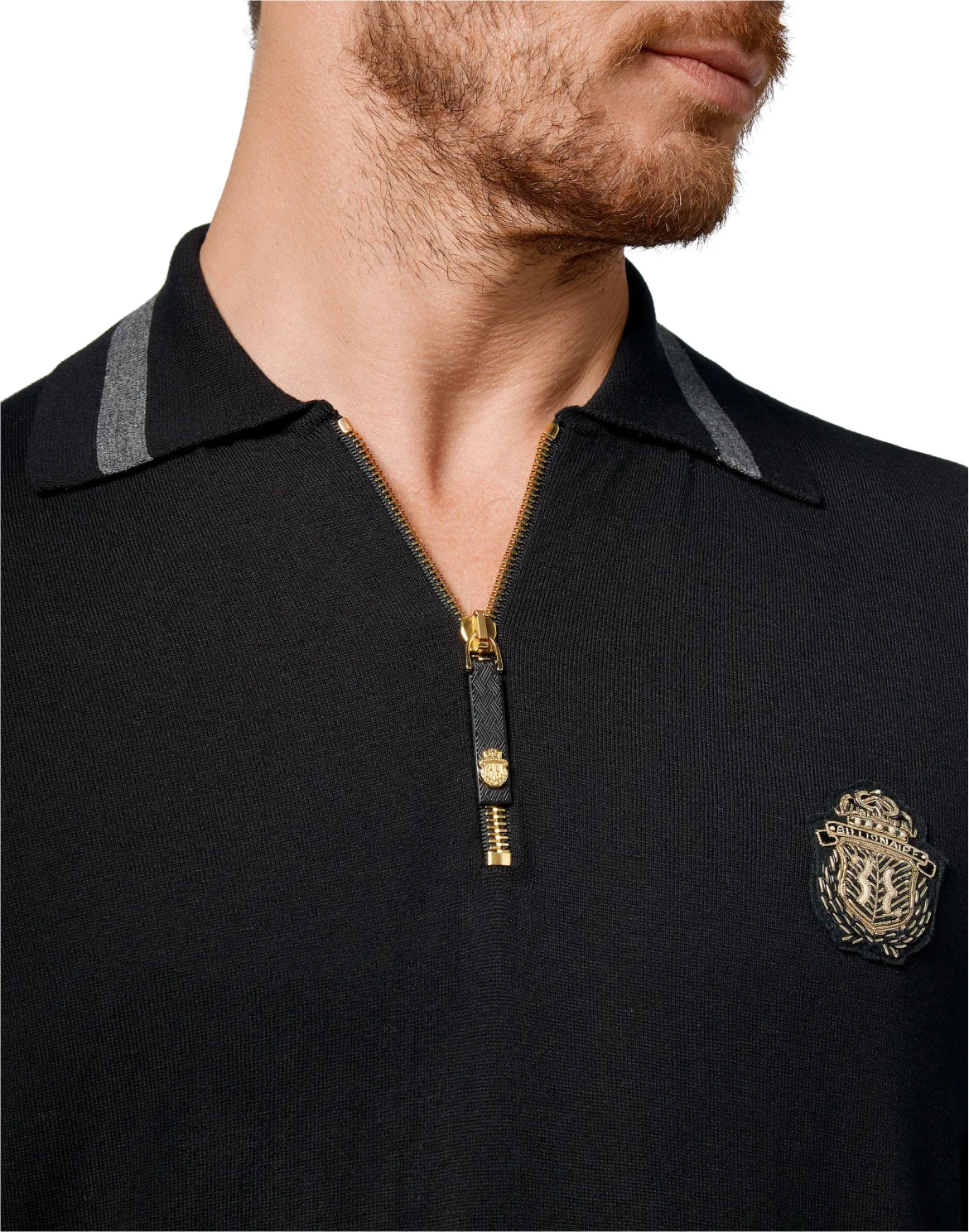 Pullover zip mock Crest, цвет: Черный