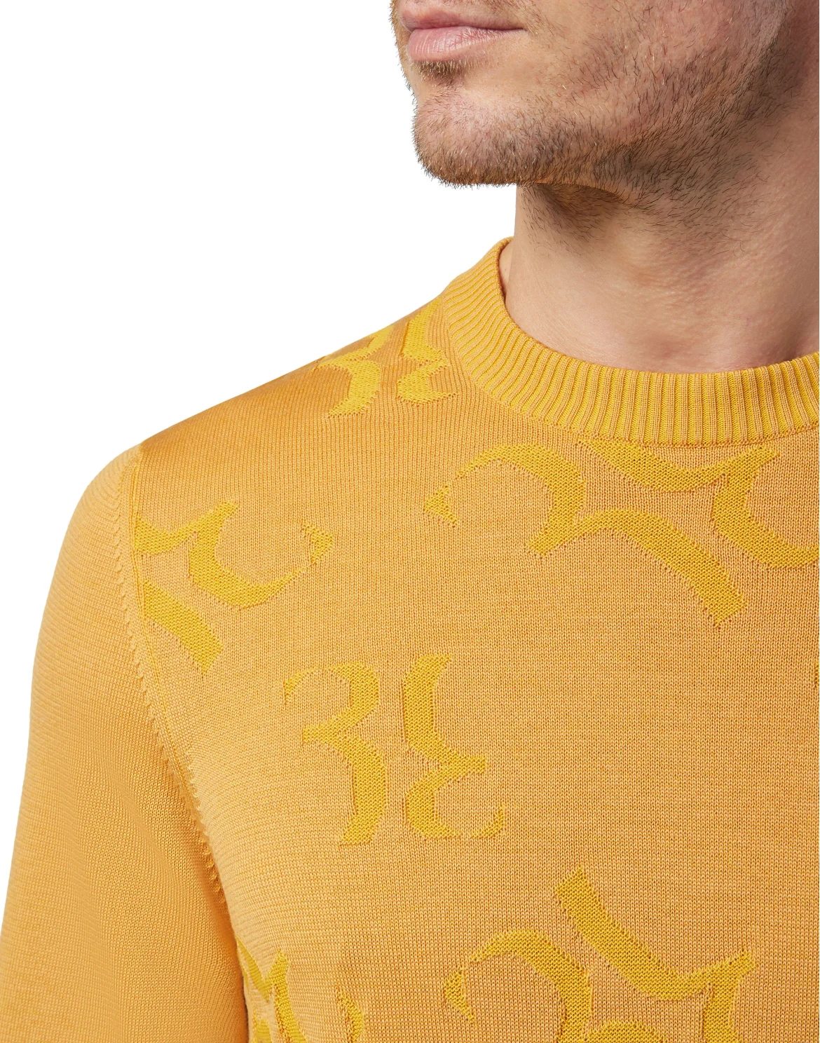 Pullover Round Neck LS All over BB, цвет: Желтый