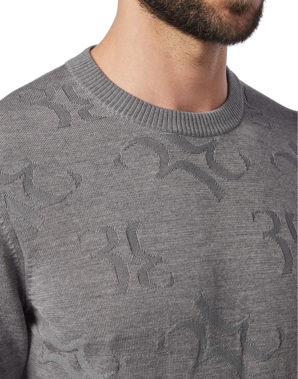 Pullover Round Neck LS All over BB, цвет: Серый