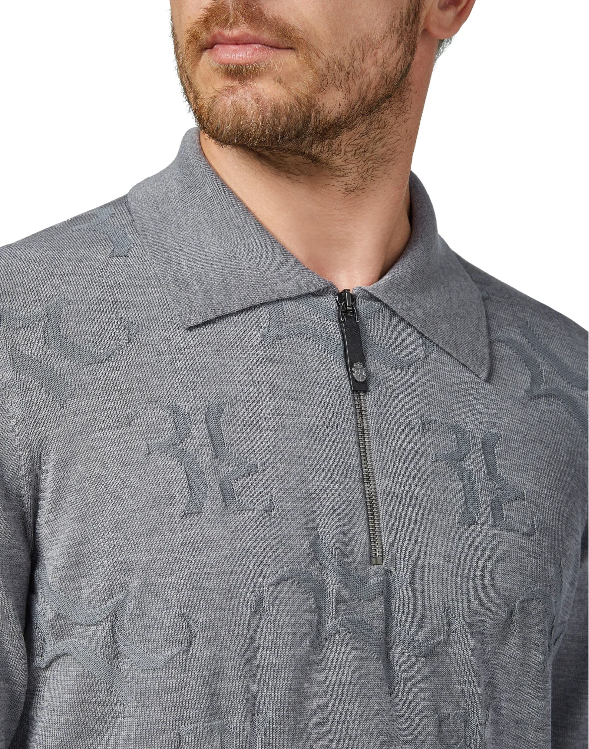 Pullover zip mock All over BB, цвет: Серый