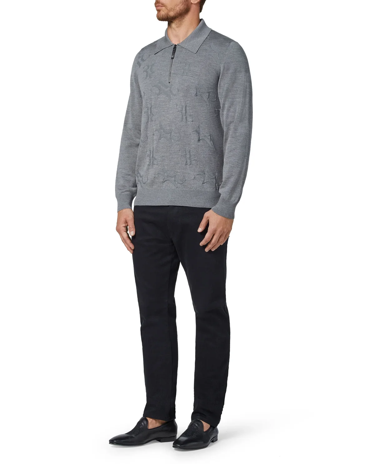 Pullover zip mock All over BB, цвет: Серый