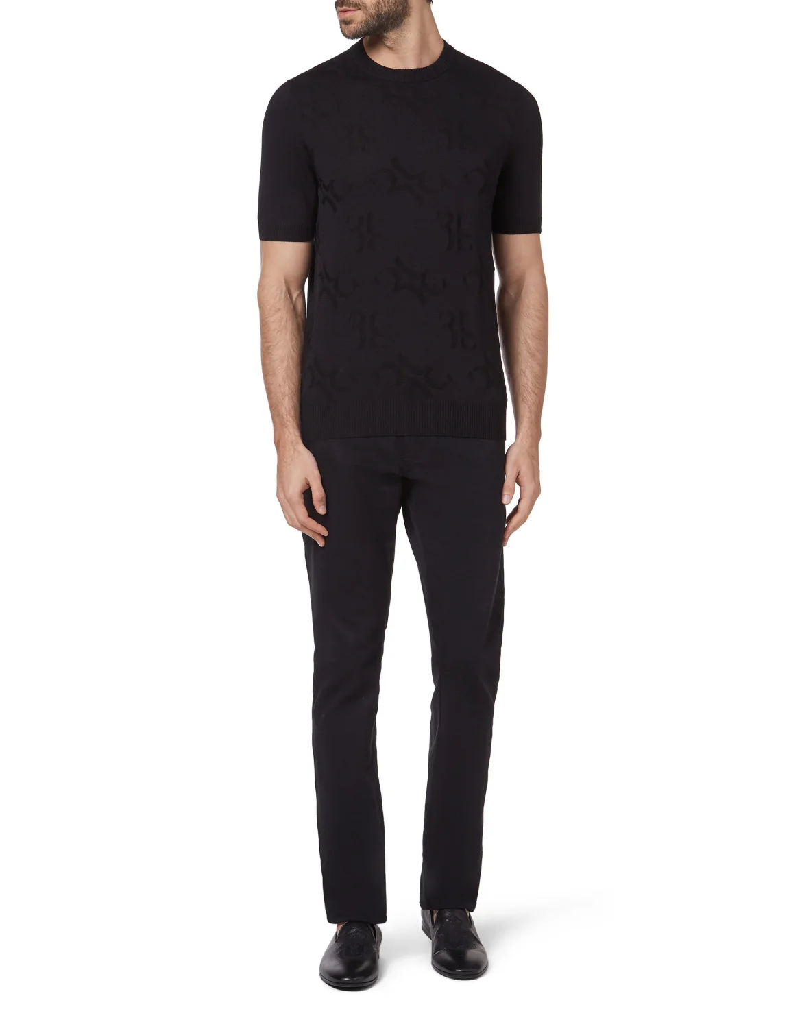 Pullover Round Neck SS All over BB, цвет: Черный
