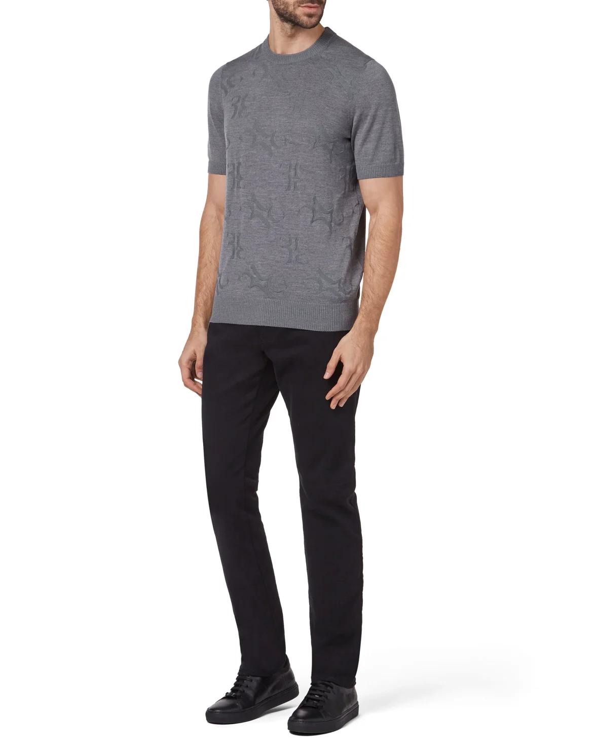 Pullover Round Neck SS All over BB, цвет: Серый