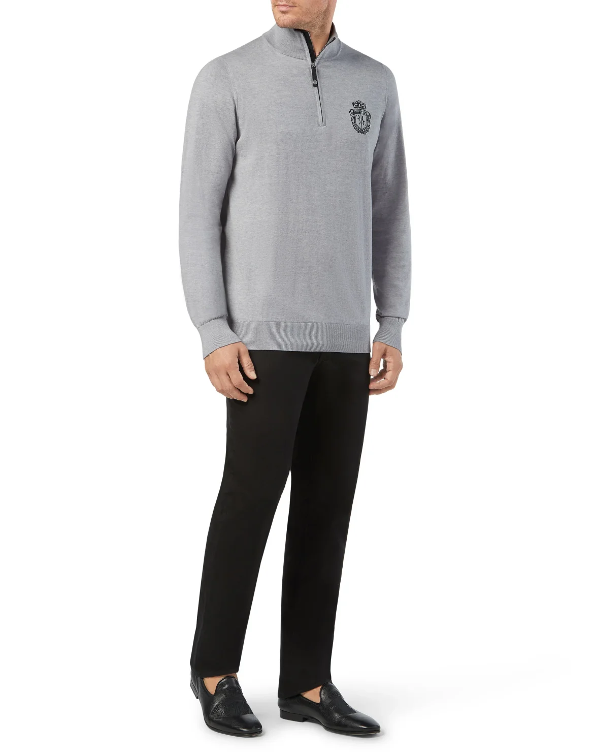 Pullover zip mock Crest, цвет: Серый