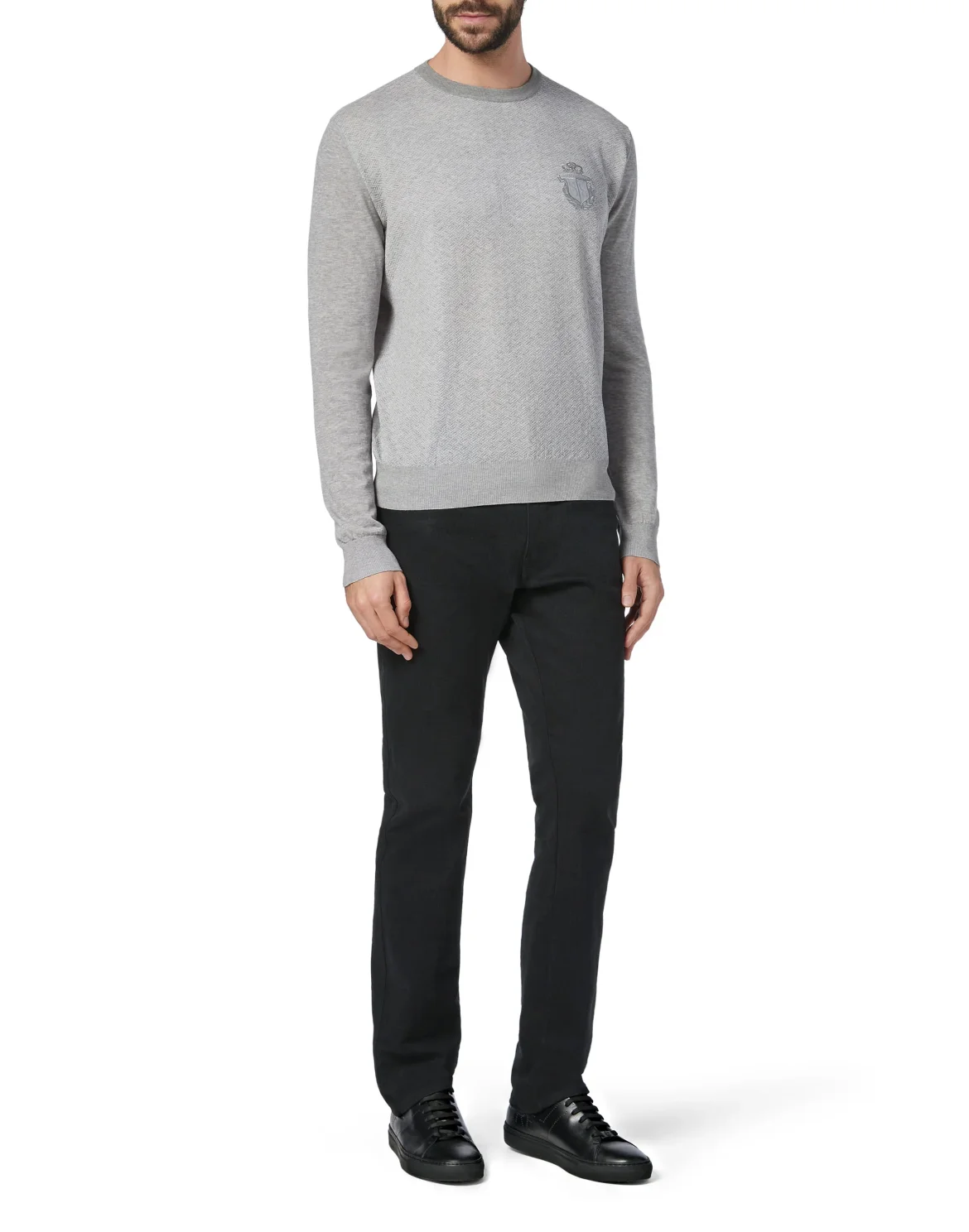 Pullover Round Neck LS Crest, цвет: Серый
