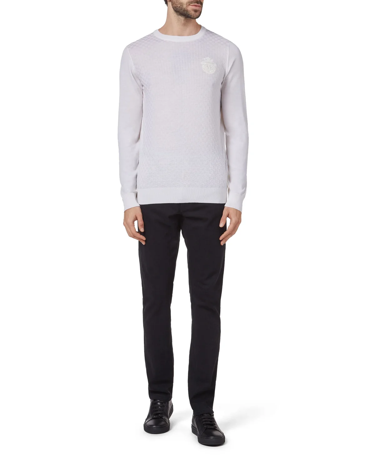 Pullover Round Neck LS Crest, цвет: Белый