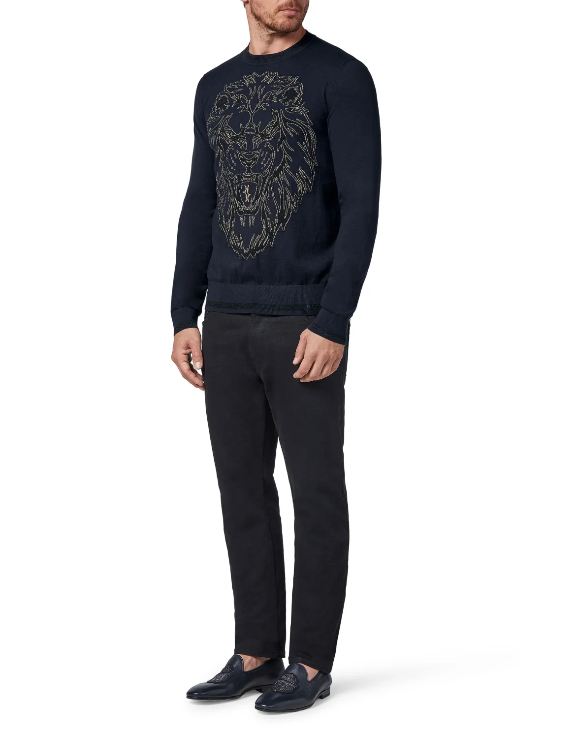 Pullover Round Neck LS Lion, цвет: Синий