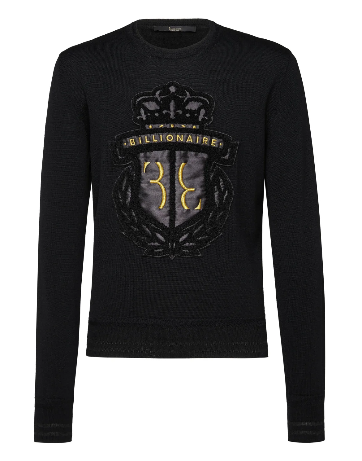 Pullover Round Neck LS Crest, цвет: Черный