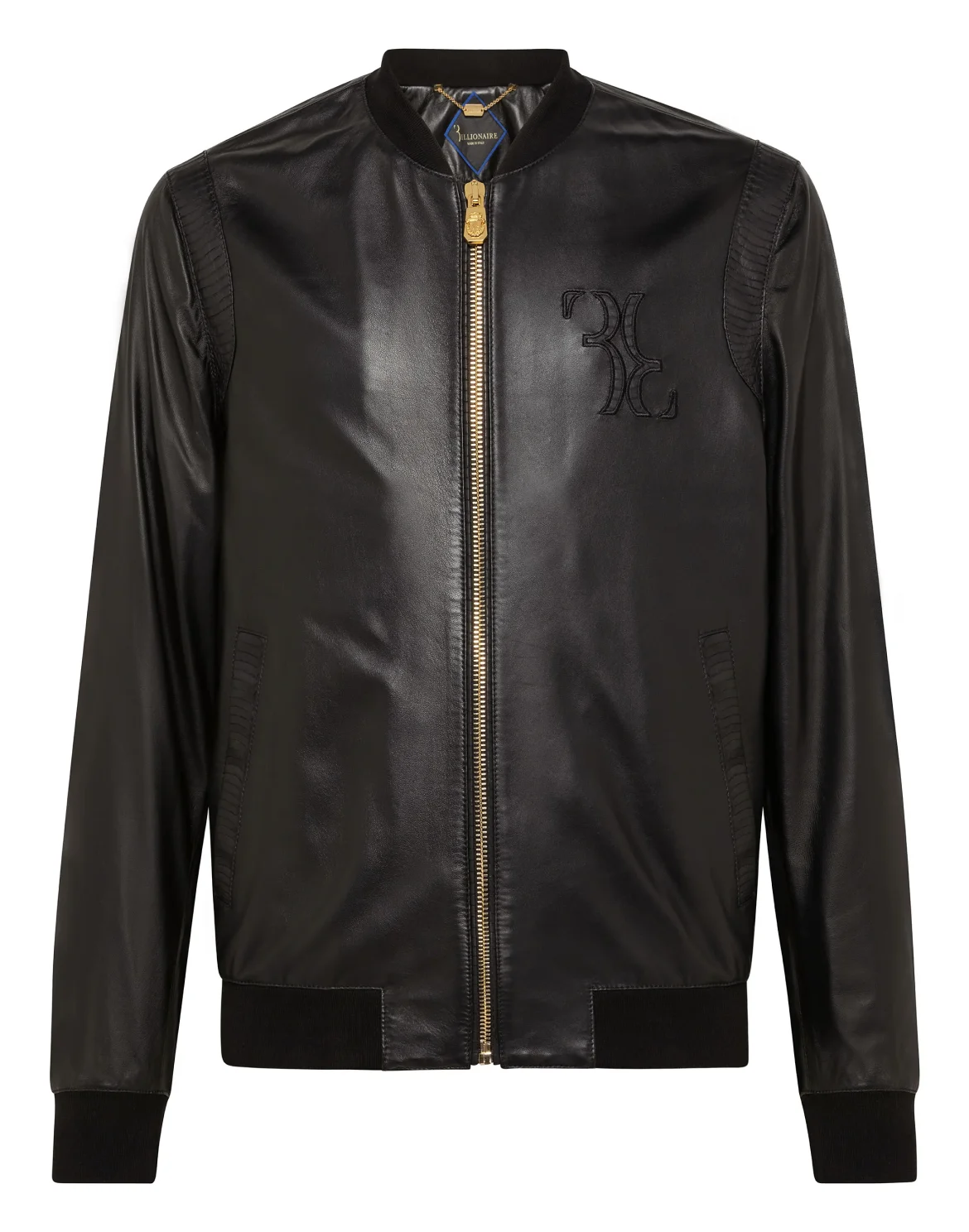 Leather Bomber Double B, цвет: Черный