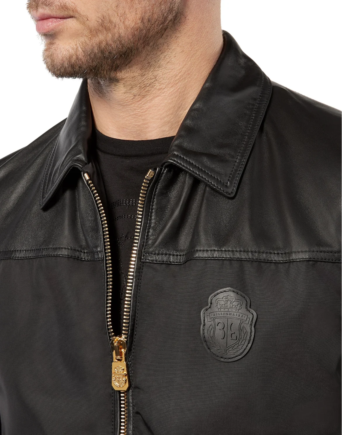 Leather Bomber Crest, цвет: Черный