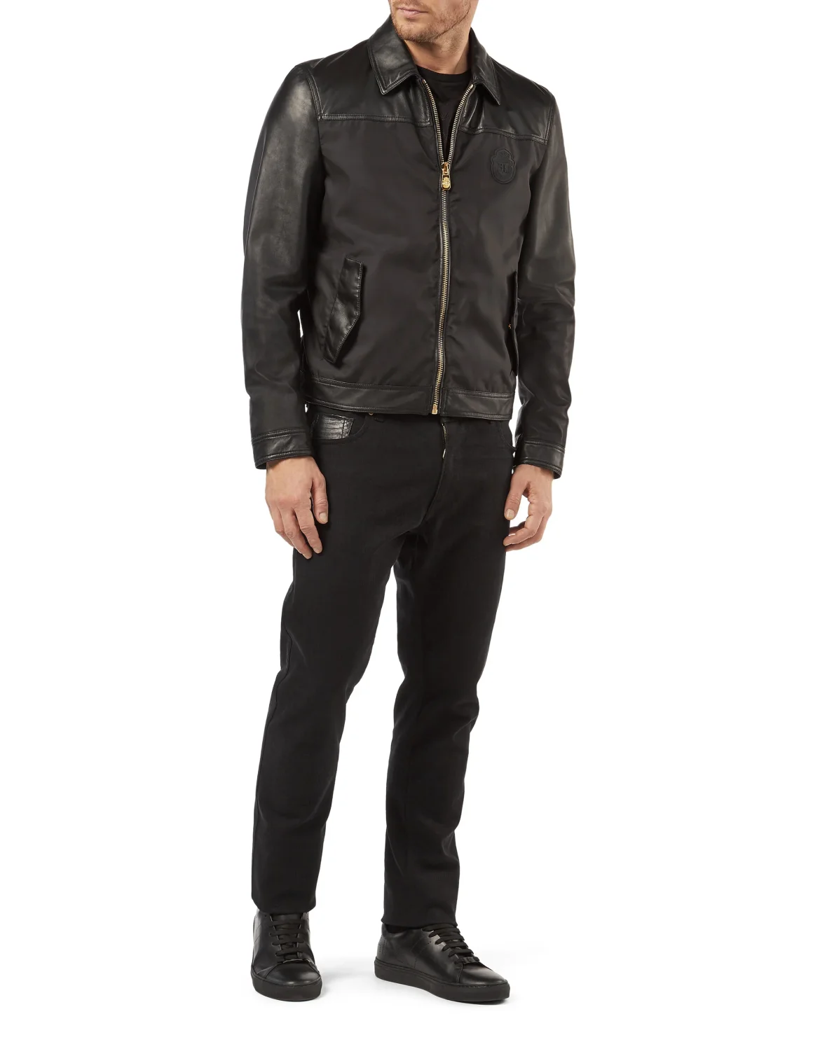 Leather Bomber Crest, цвет: Черный