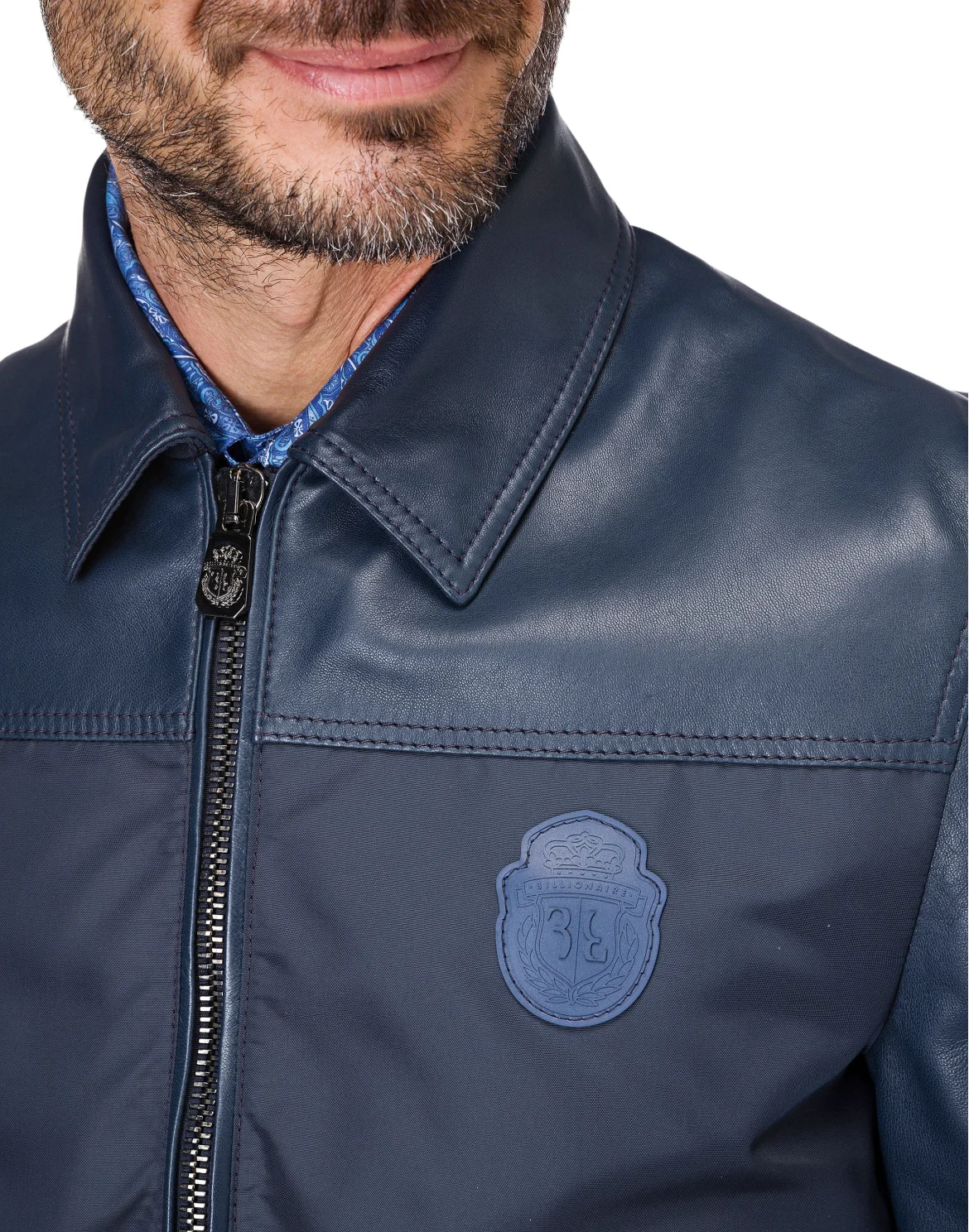 Leather Bomber Crest, цвет: Синий