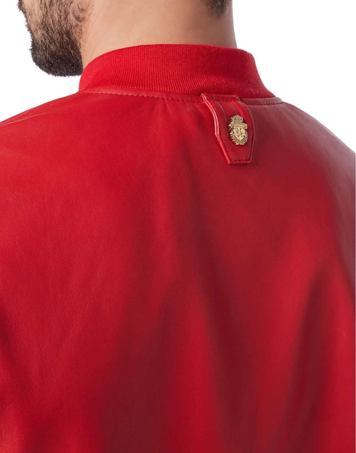 Leather Bomber Crest, цвет: Красный