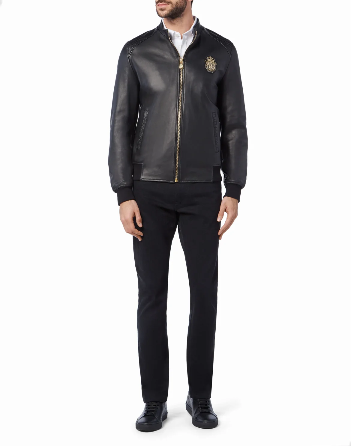 Leather Bomber Crest, цвет: Черный