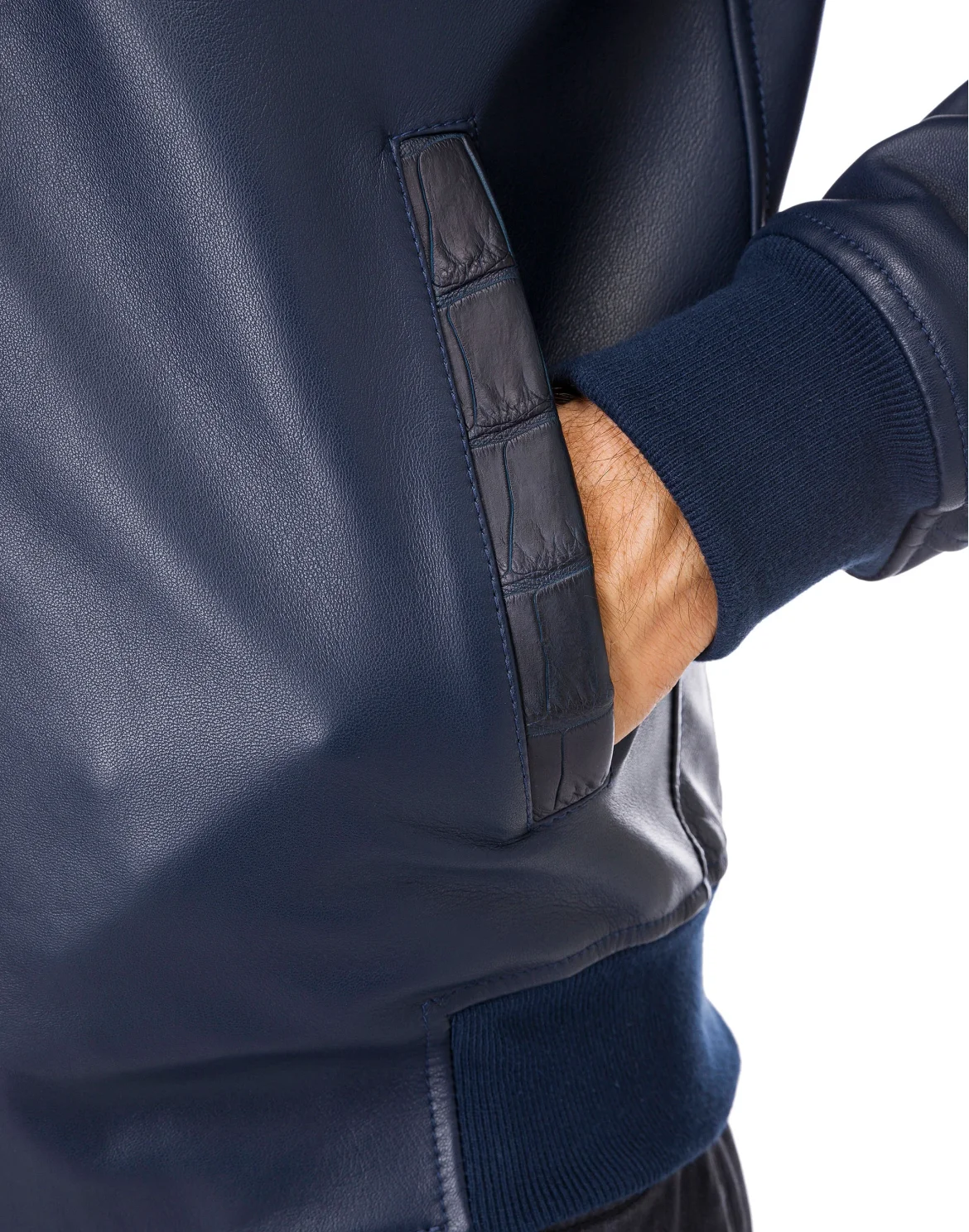 Leather Bomber Crest, цвет: Синий