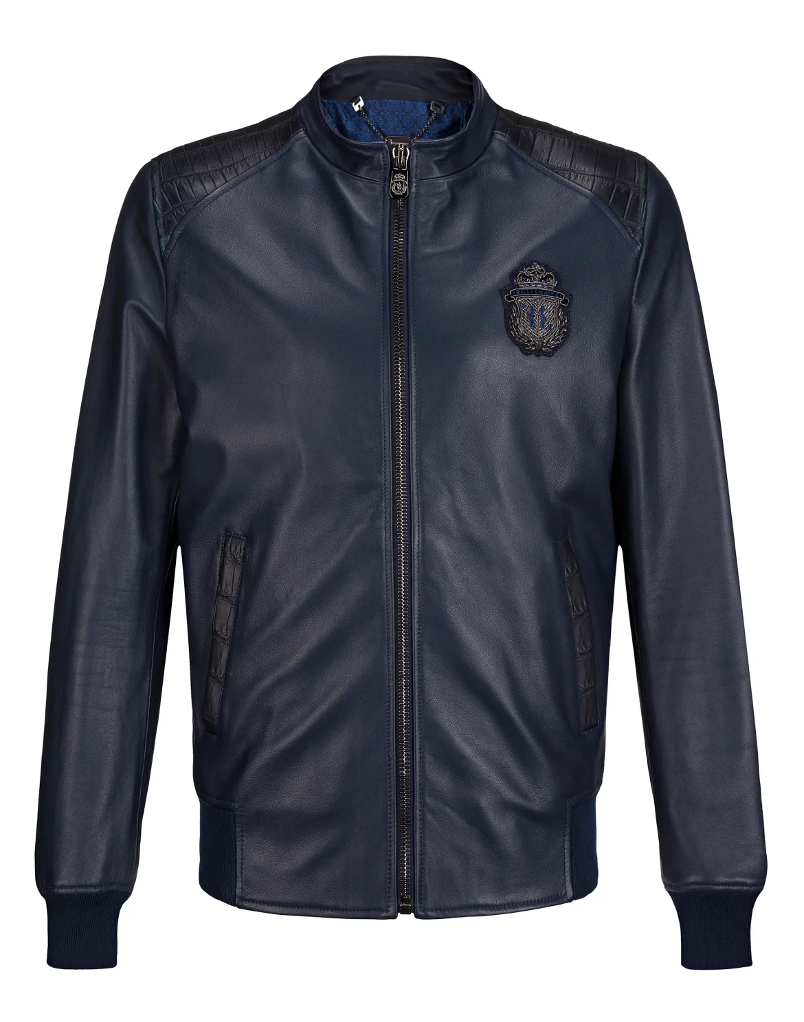 Leather Bomber Crest, цвет: Синий