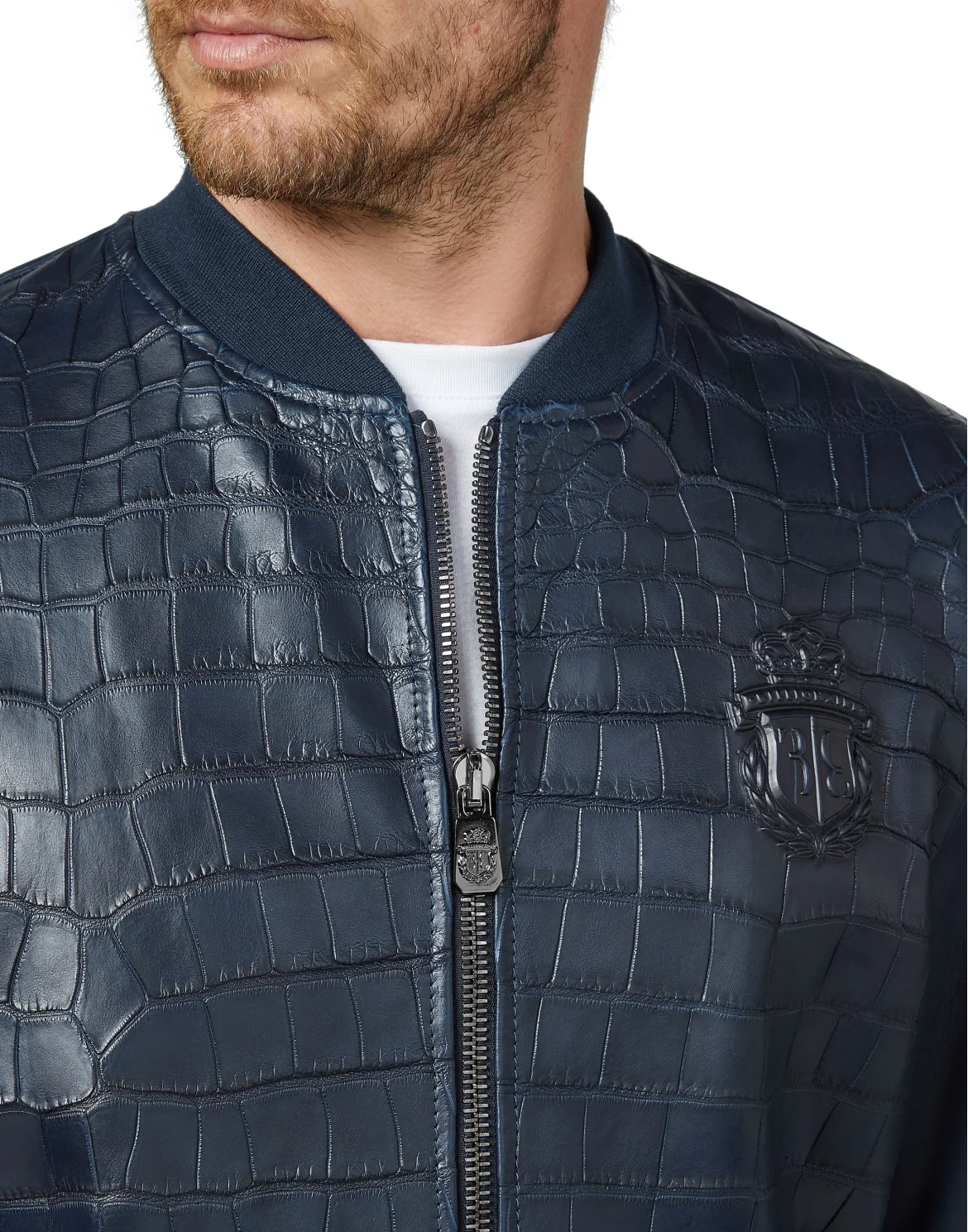 Leather Bomber Crest, цвет: Синий