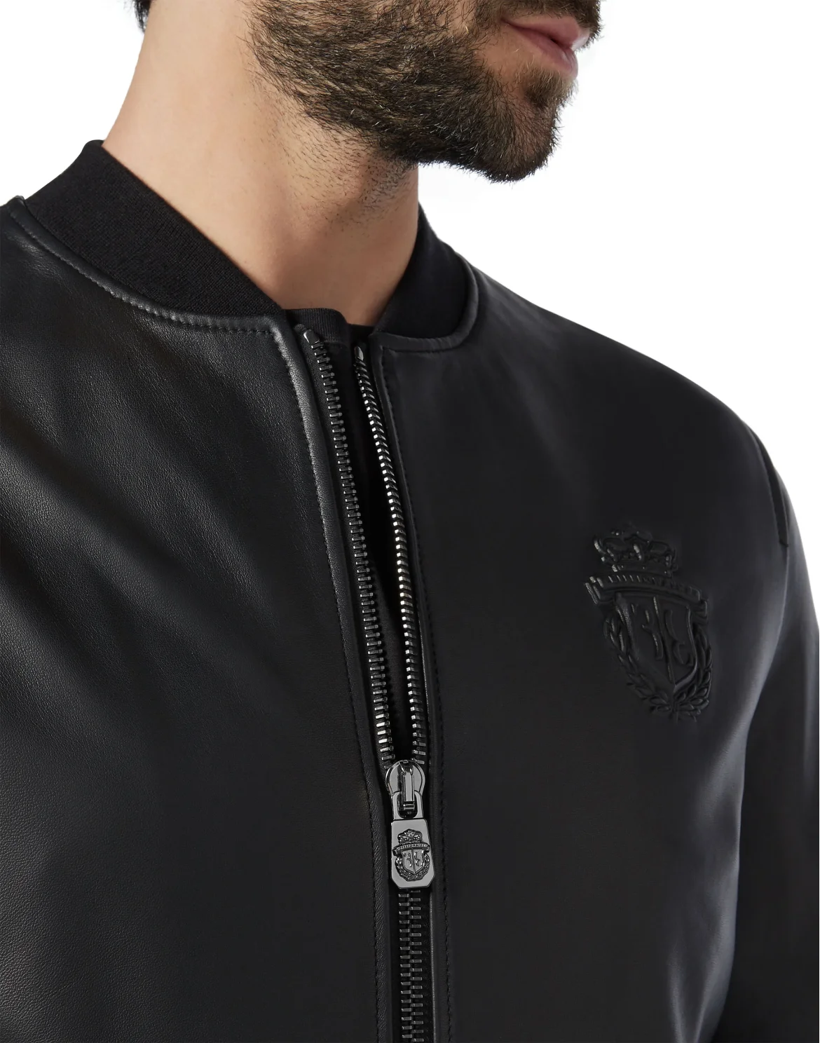 Leather Bomber Crest, цвет: Черный