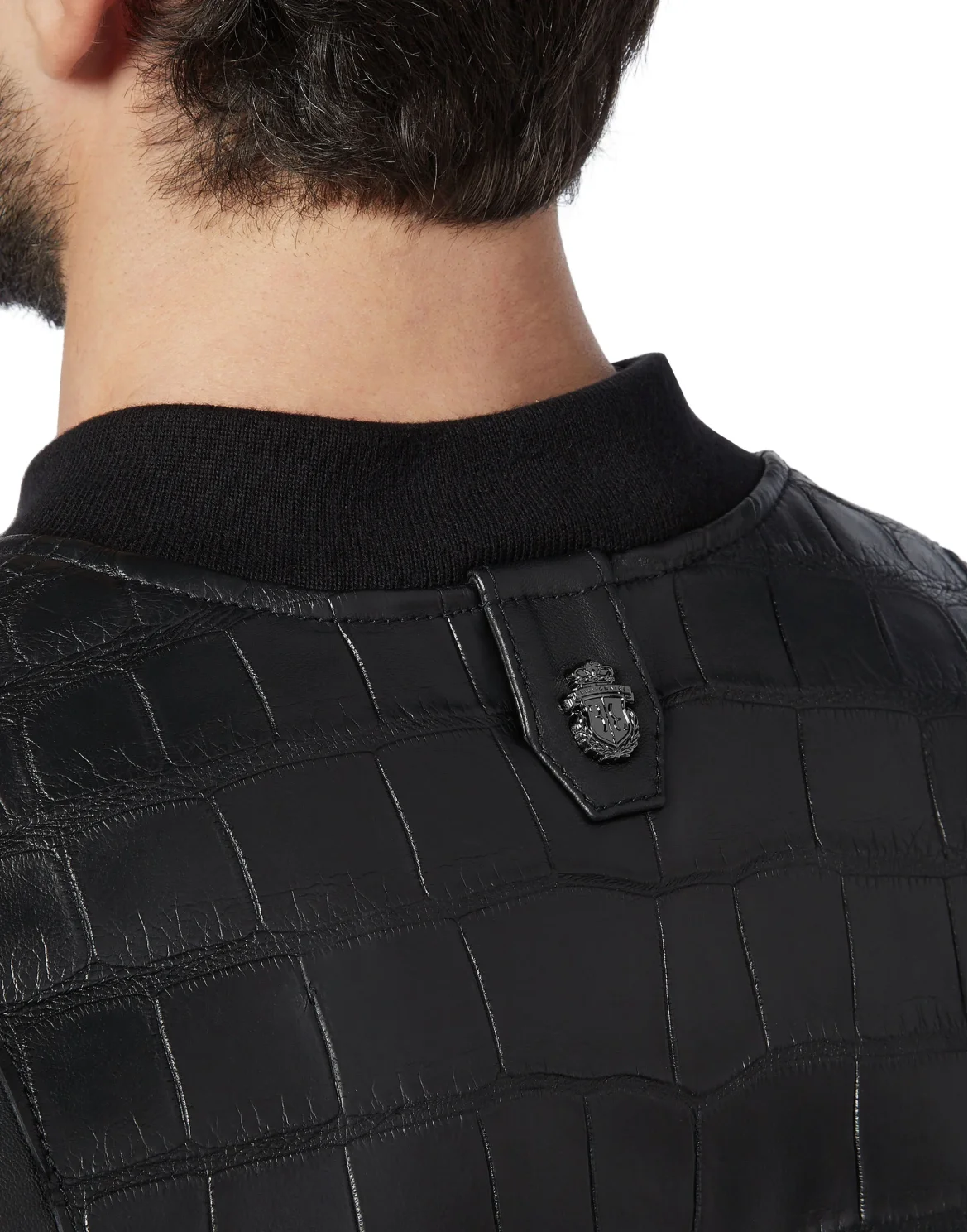 Leather Bomber Crest, цвет: Черный