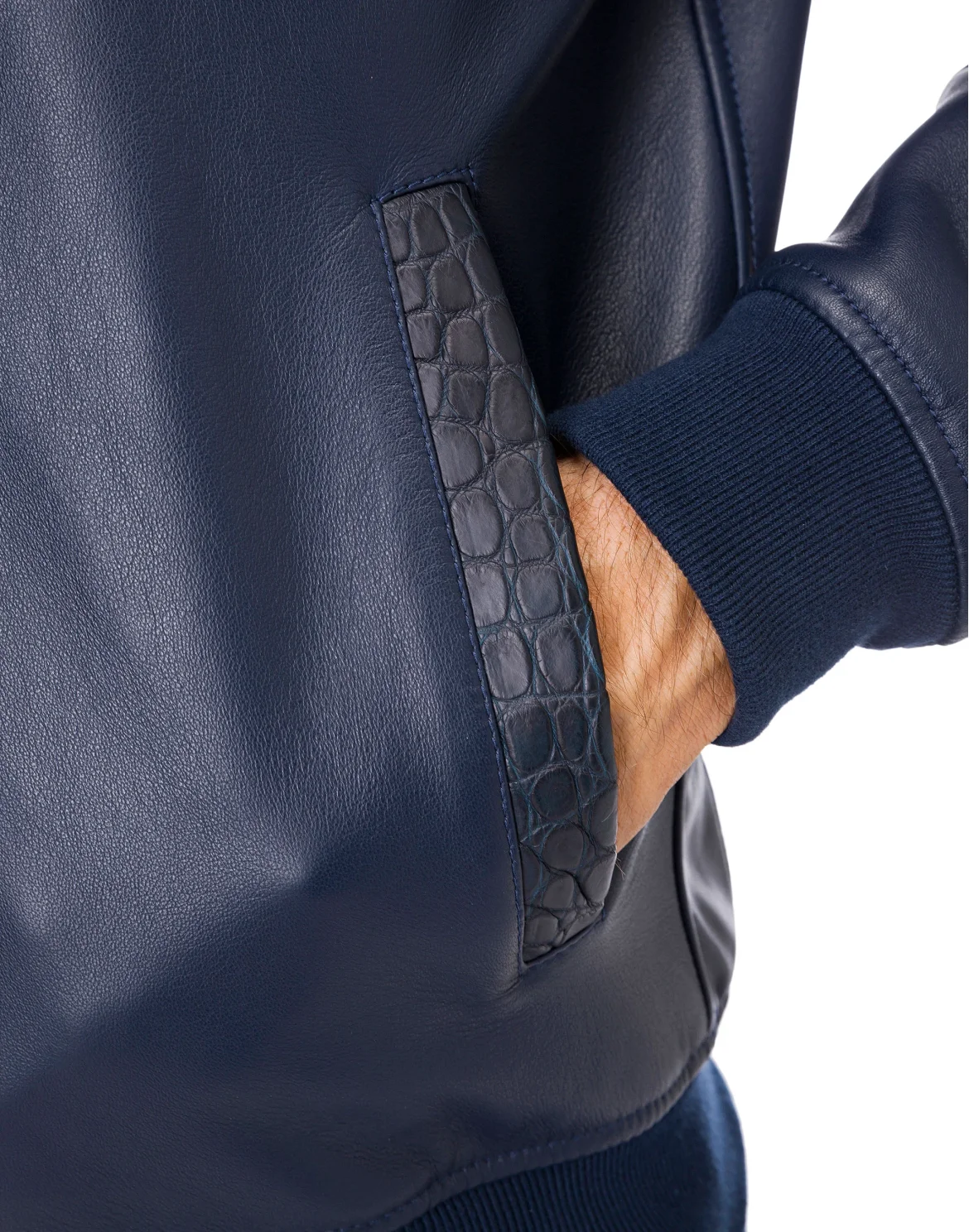 Leather Bomber Crest, цвет: Синий