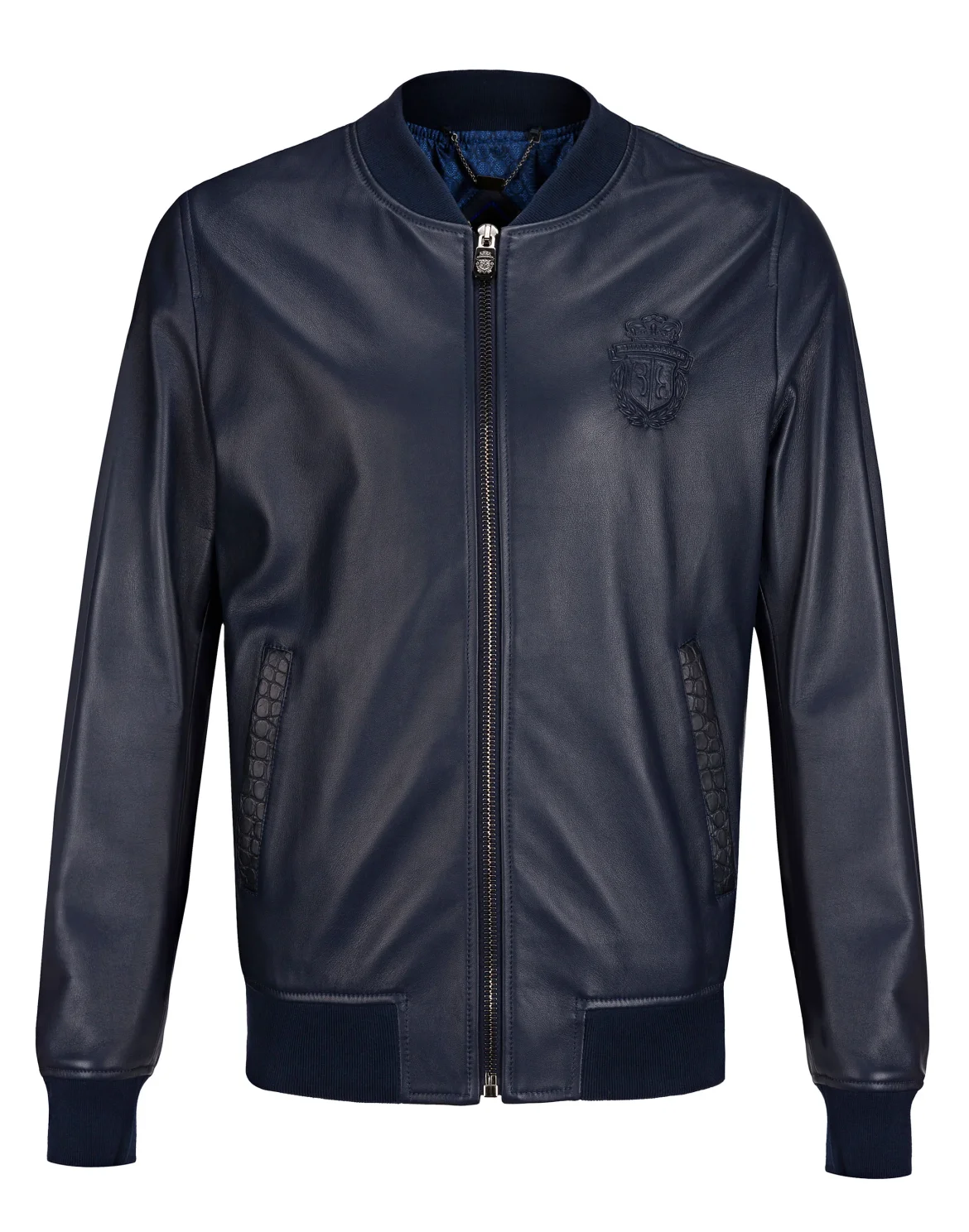 Leather Bomber Crest, цвет: Синий