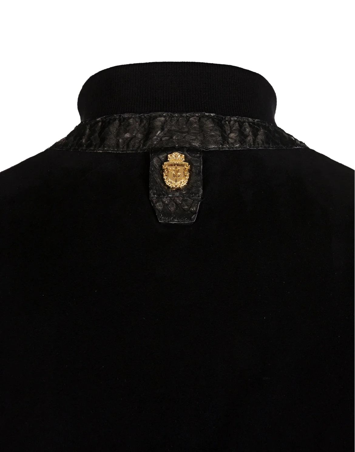 Leather Vest Short Crest, цвет: Черный