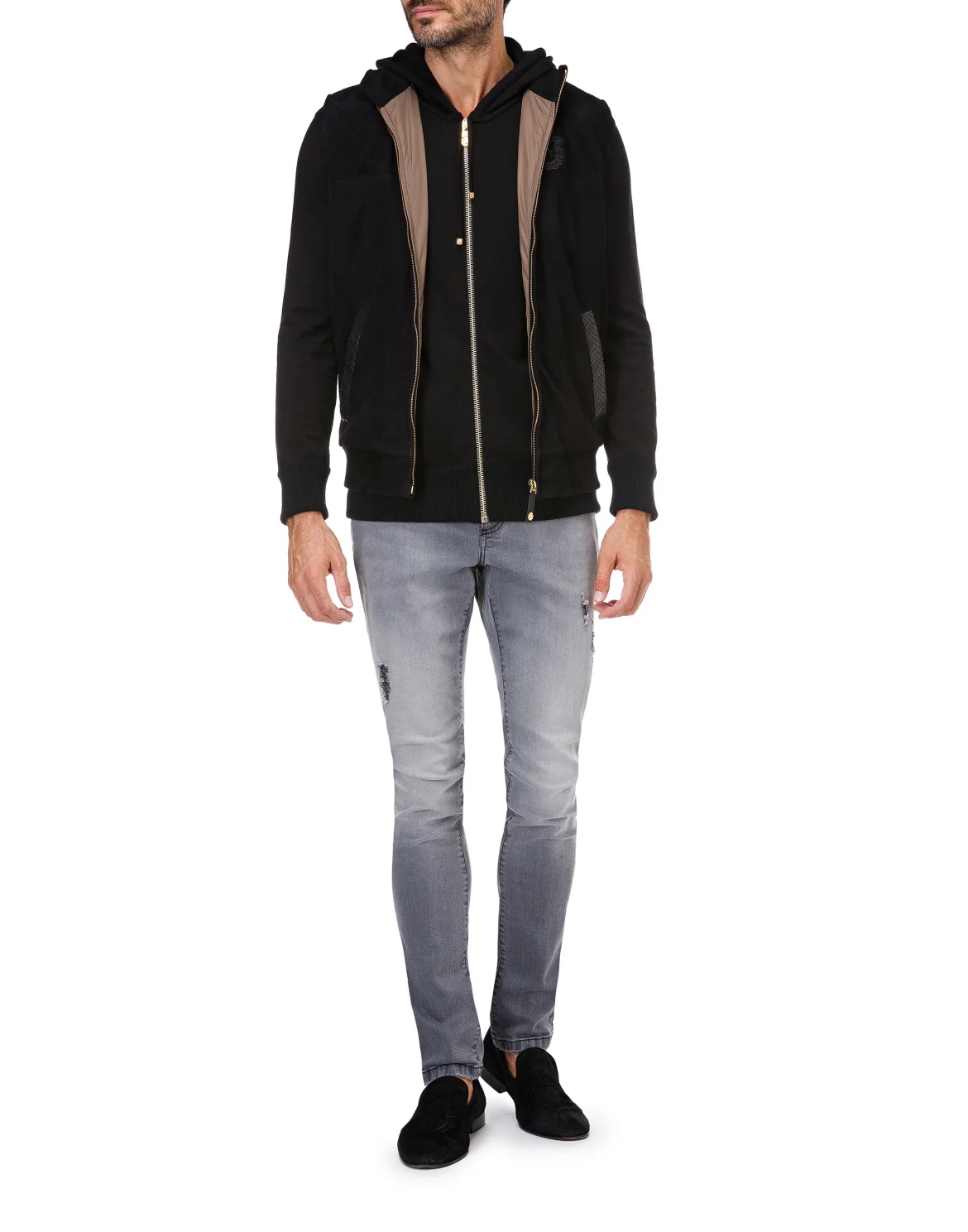Leather Vest Short Crest, цвет: Черный