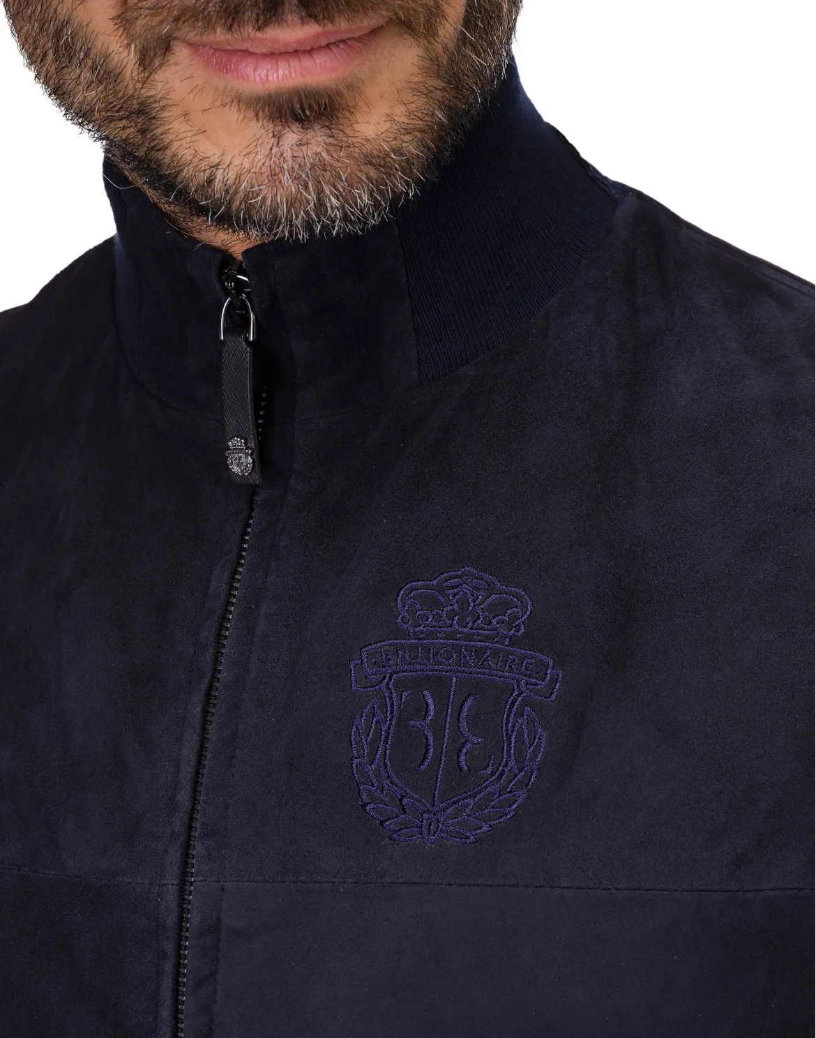 Leather Vest Short Crest, цвет: Синий