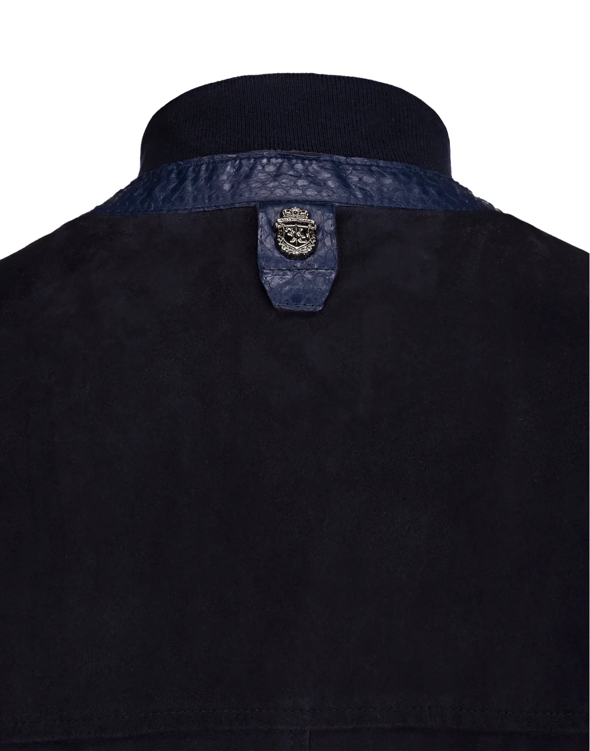 Leather Vest Short Crest, цвет: Синий