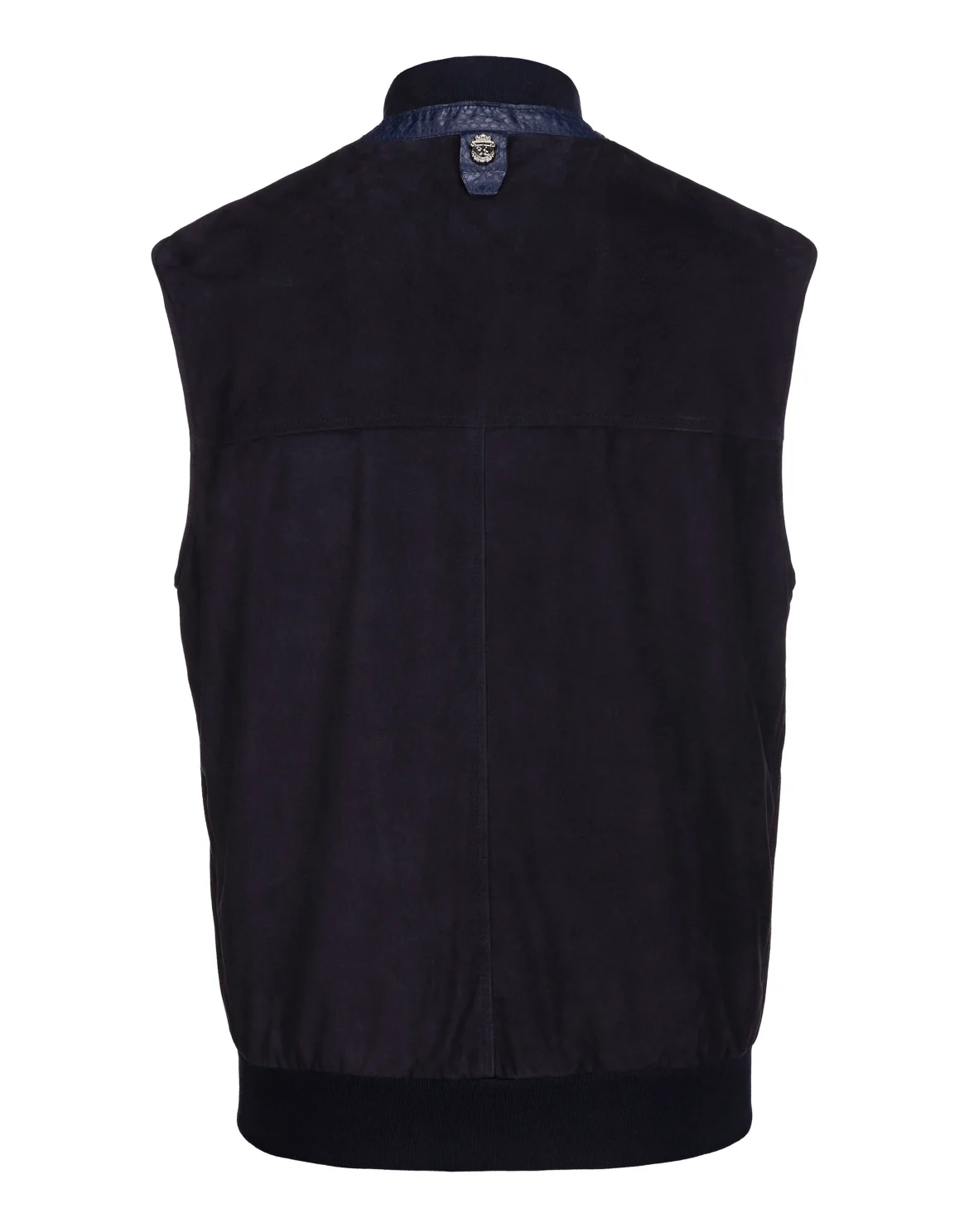 Leather Vest Short Crest, цвет: Синий
