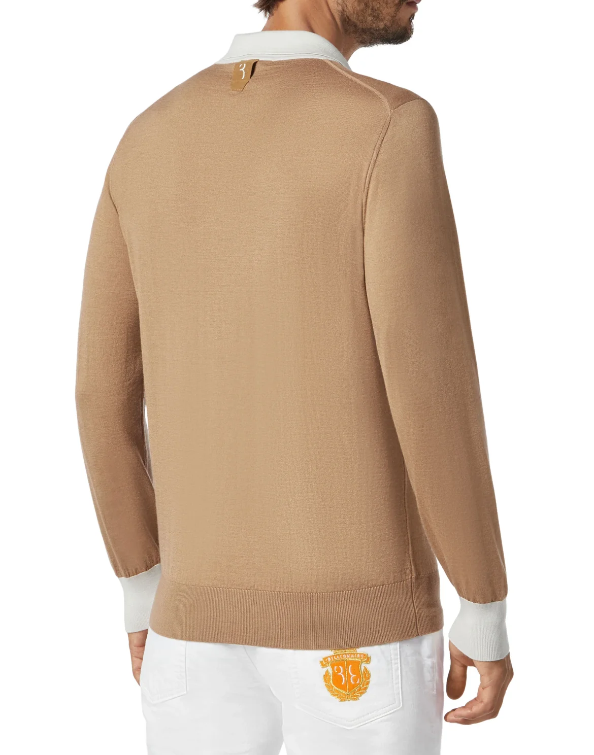 Pullover Polo-Neck LS Crest, цвет: Бежевый