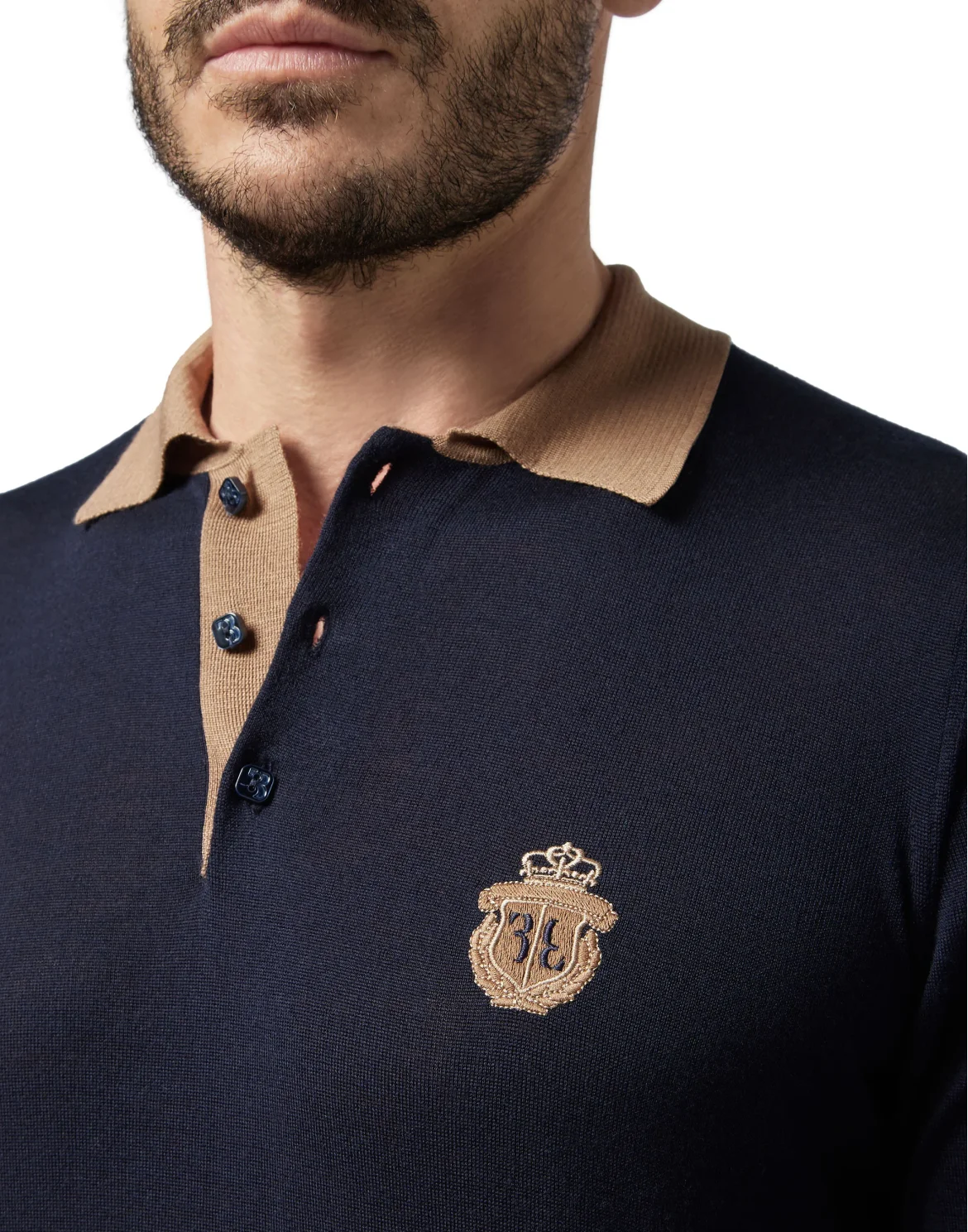 Pullover Polo-Neck LS Crest, цвет: Синий