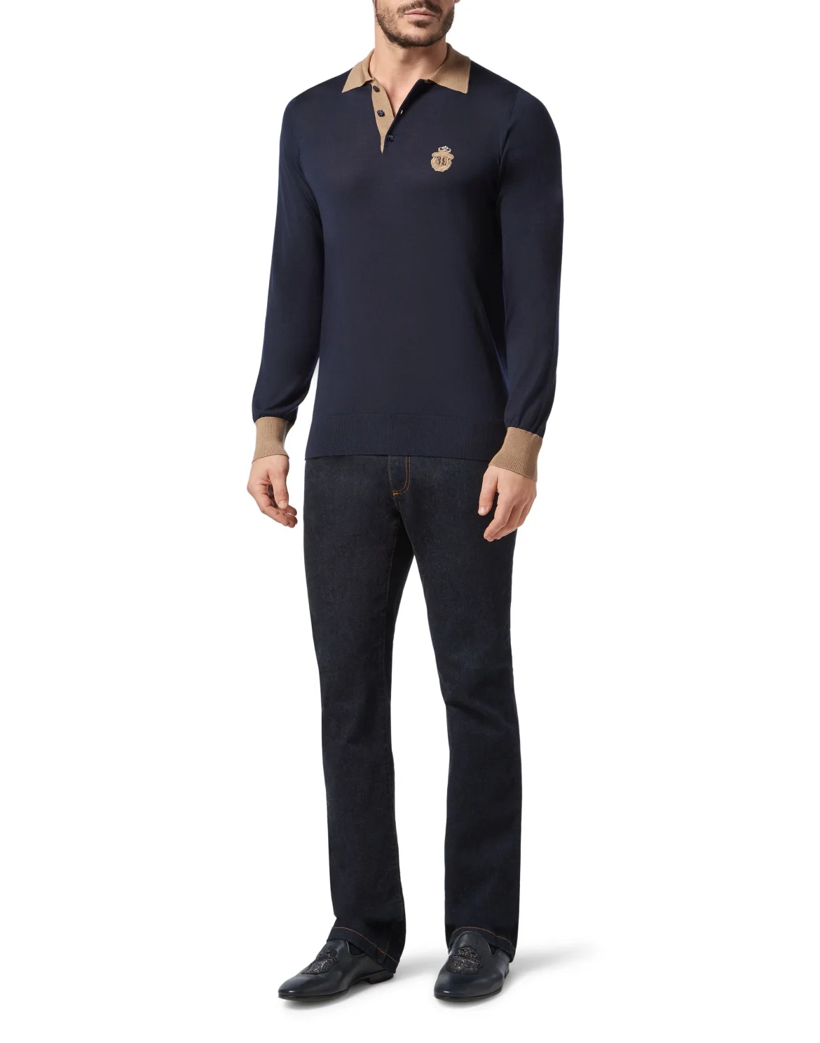 Pullover Polo-Neck LS Crest, цвет: Синий