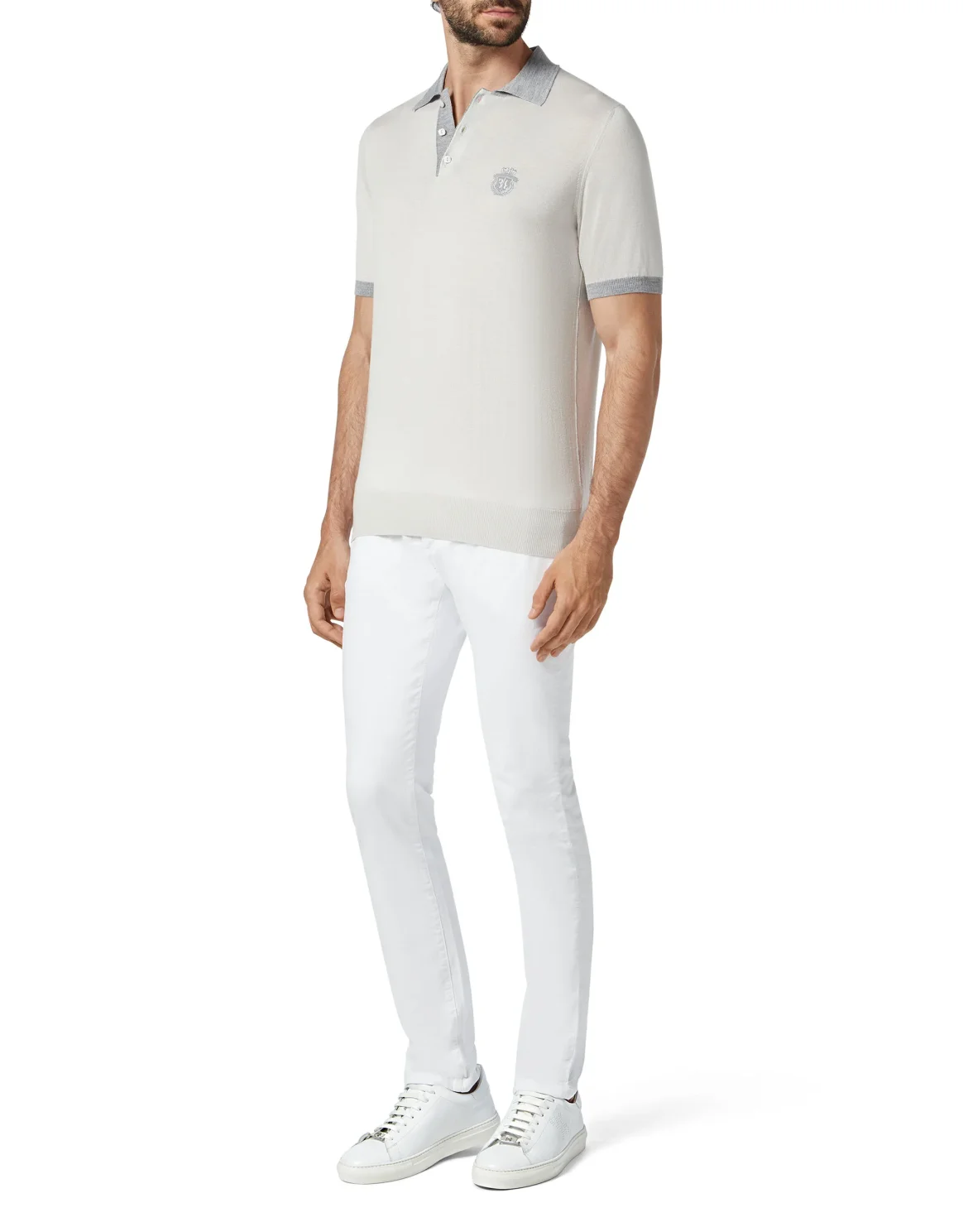Pullover Polo-Neck SS Crest, цвет: Белый