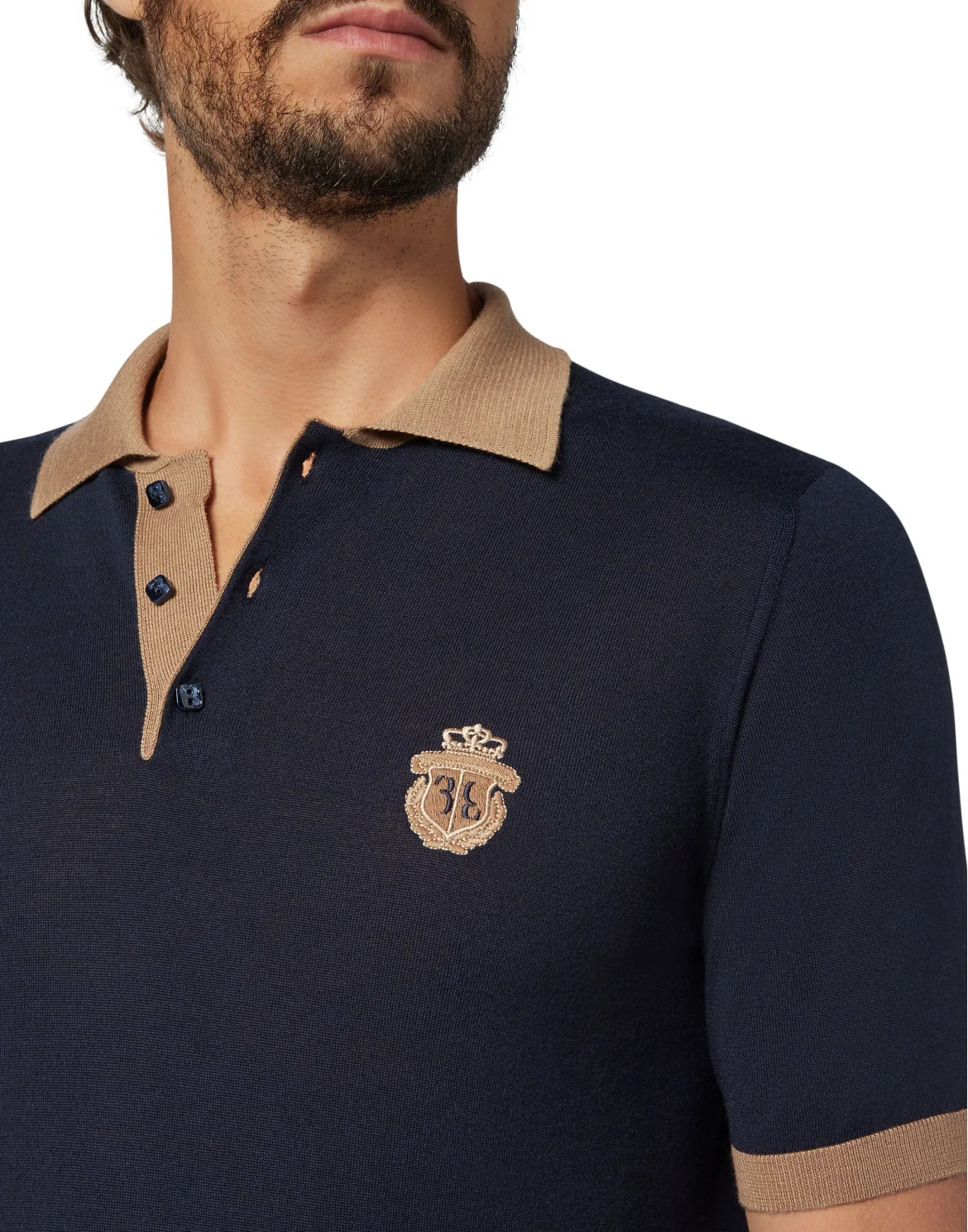 Pullover Polo-Neck SS Crest, цвет: Синий