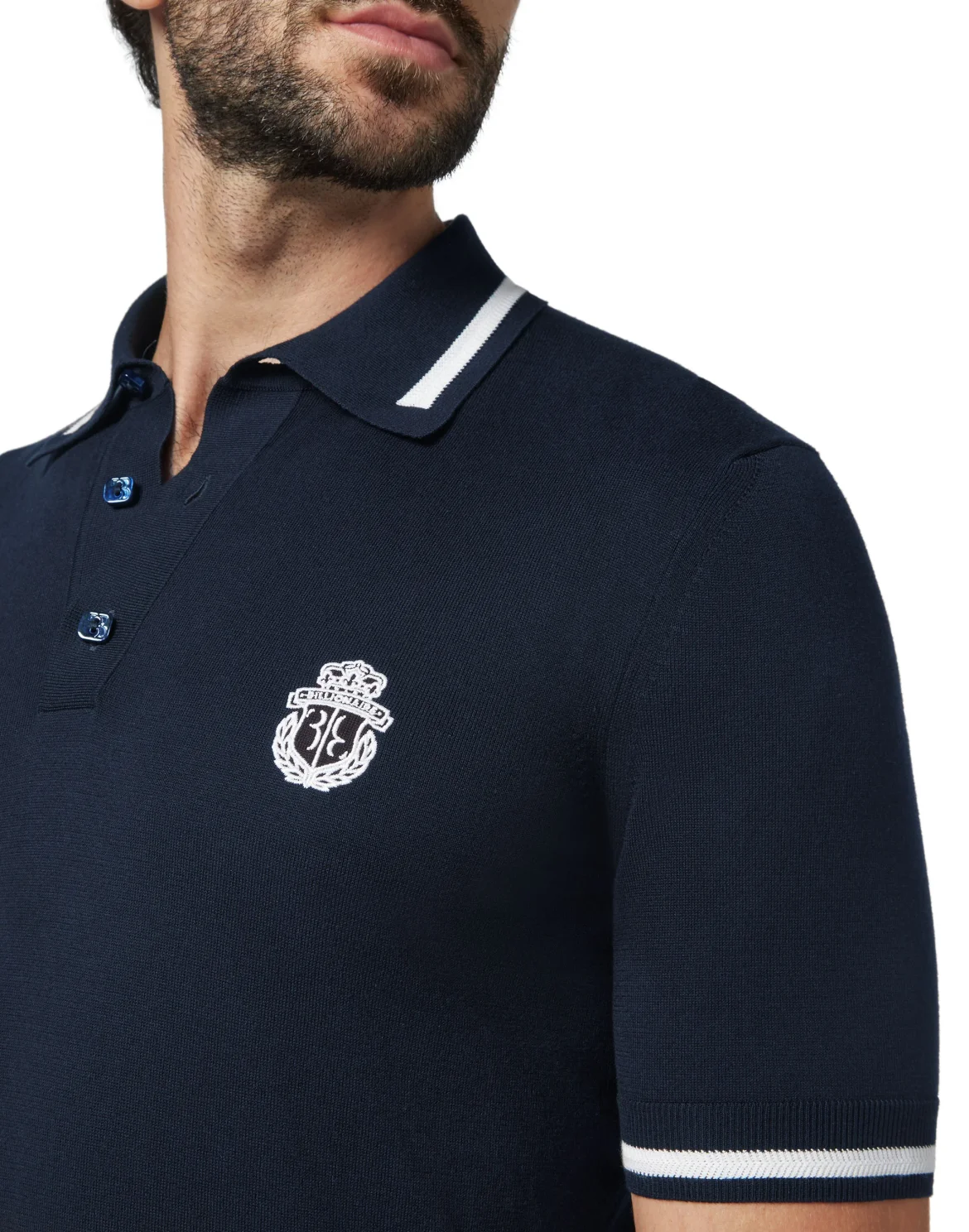 Pullover Polo-Neck SS Crest, цвет: Синий